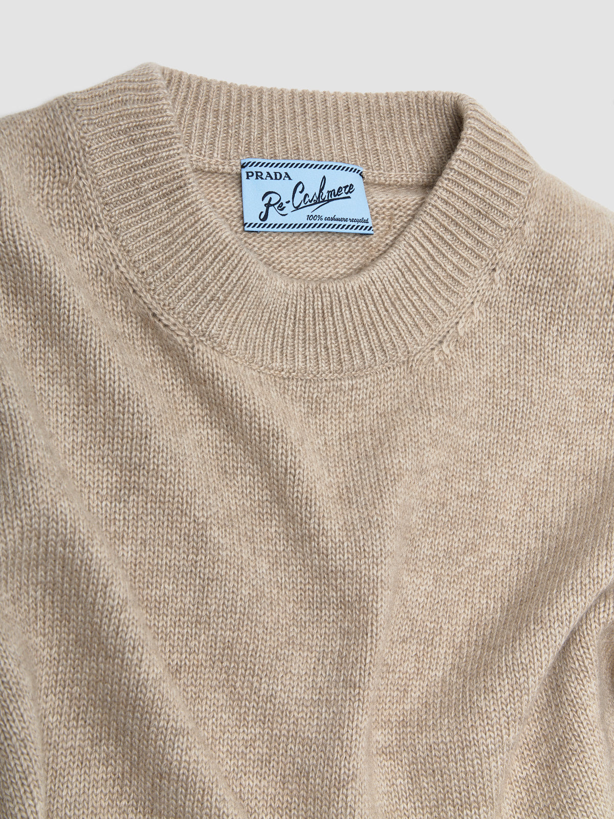 Re-Cashmere Round Neck Sweater in Beige