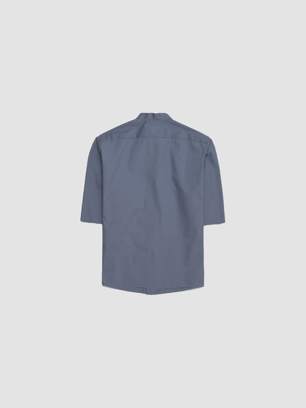 Cotton Blend Short-Sleeved Shirt in Blue