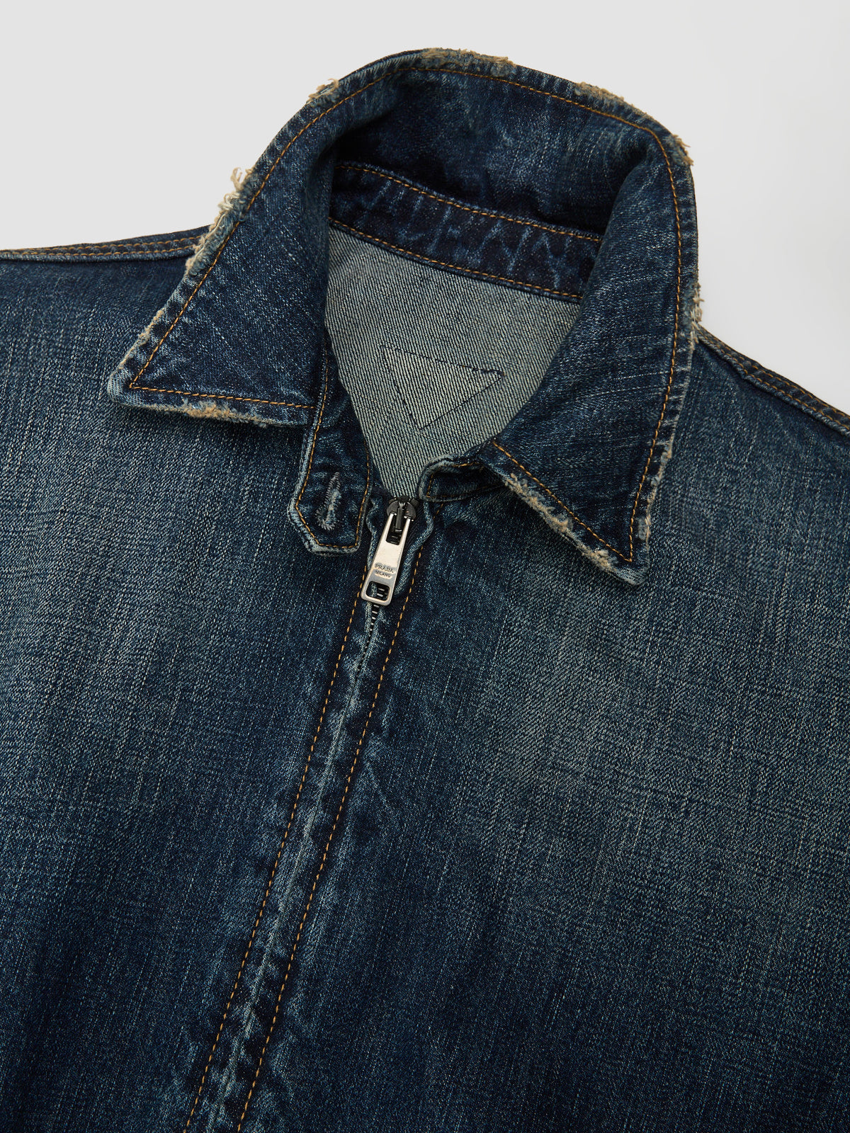 Washed Denim Blouson Jacket in Blue