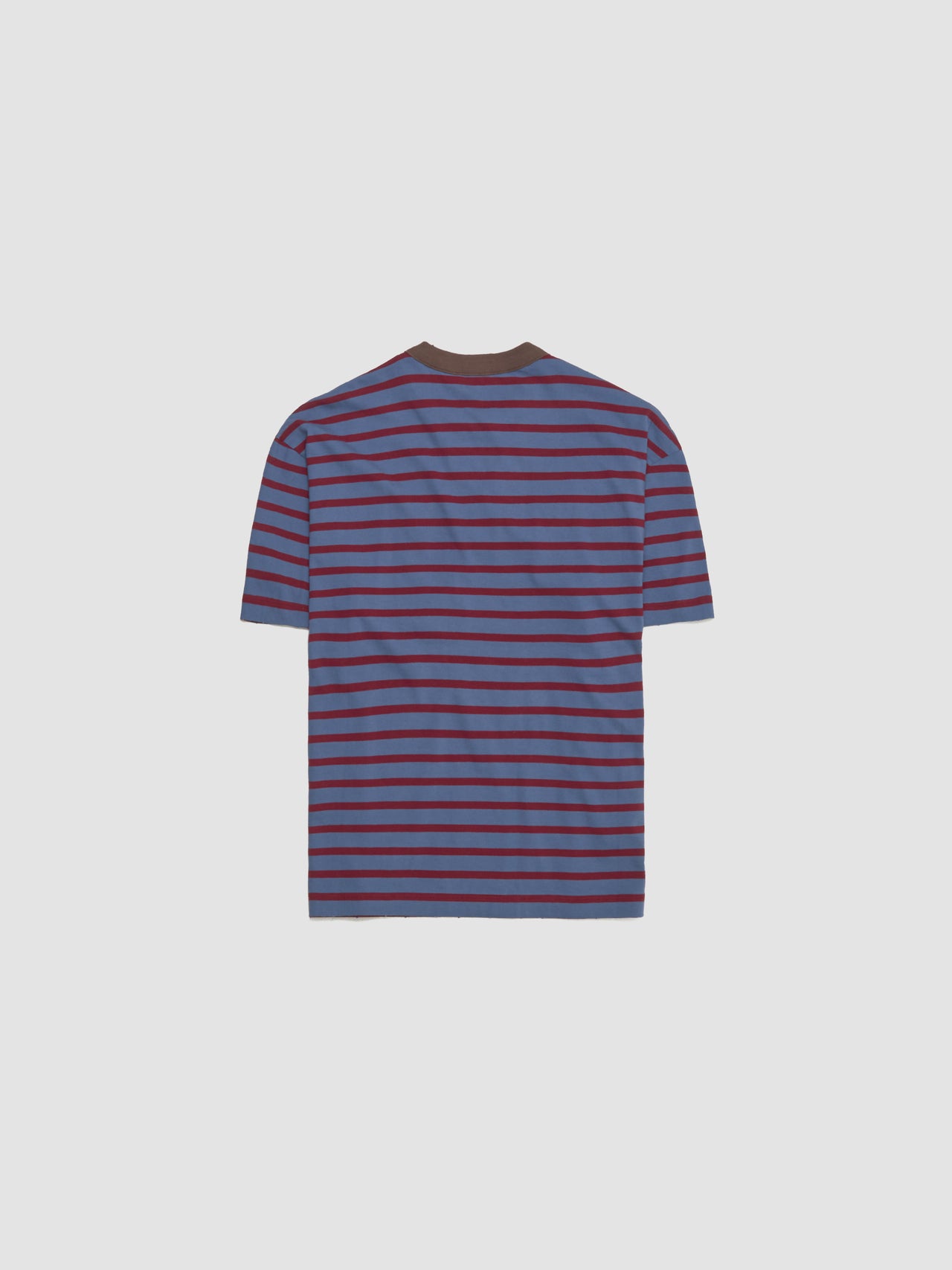 Striped Jersey Oversized T-Shirt in Blue & Dark Red