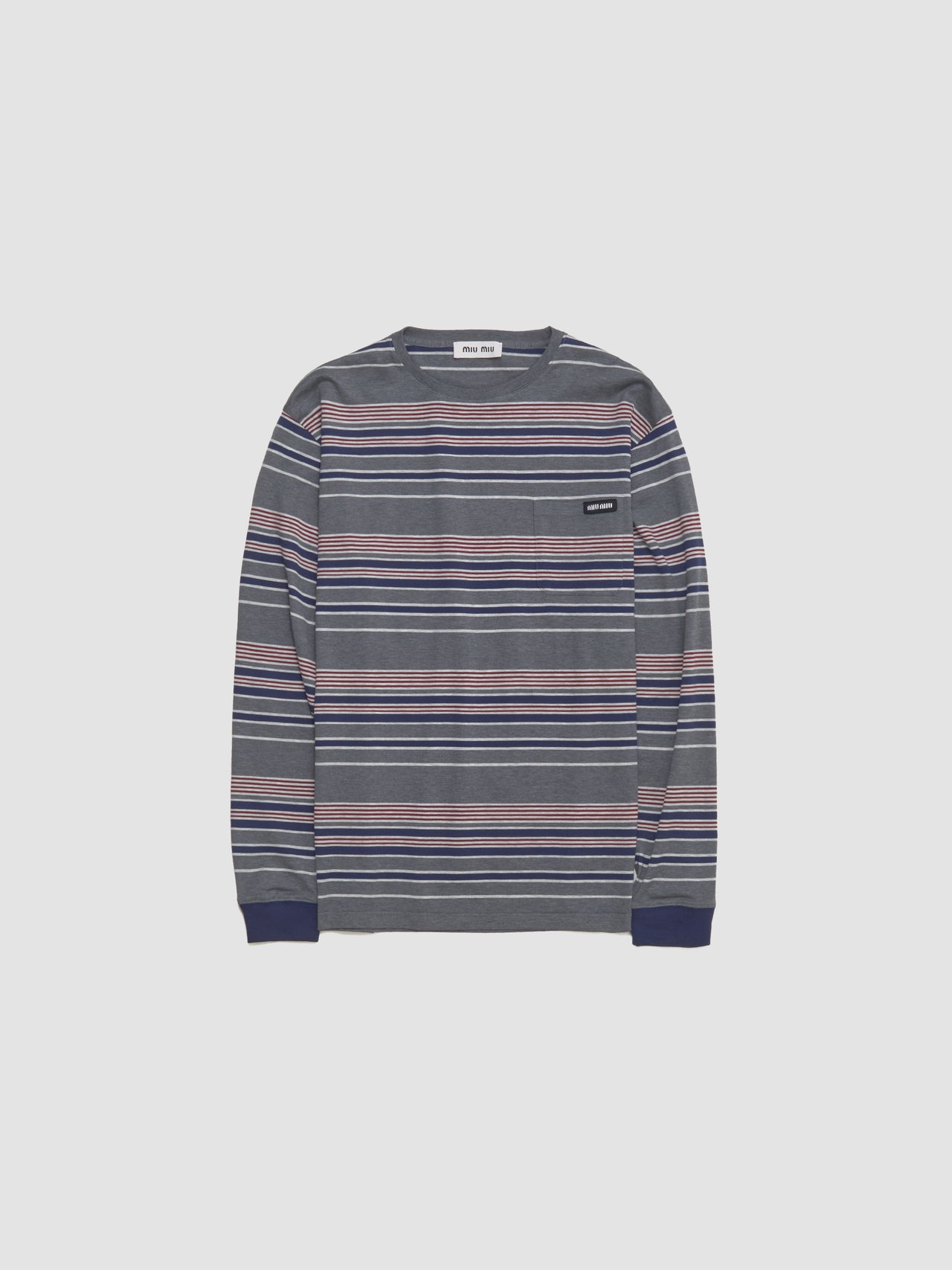 Striped Jersey T-Shirt in Grey & Blue