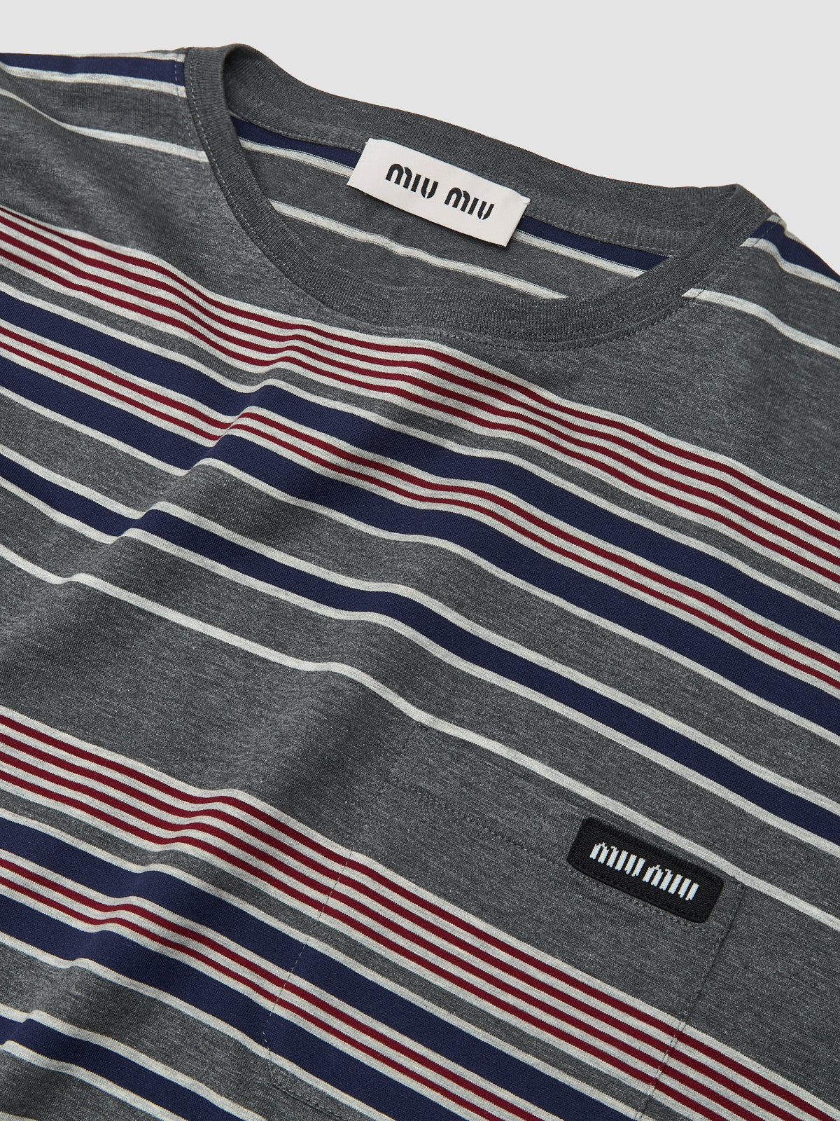 Striped Jersey T-Shirt in Grey & Blue