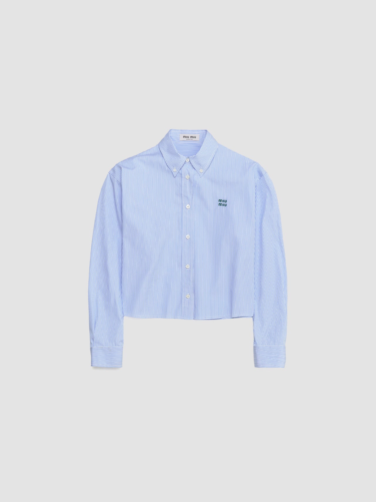 Poplin Shirt in White & Light Blue