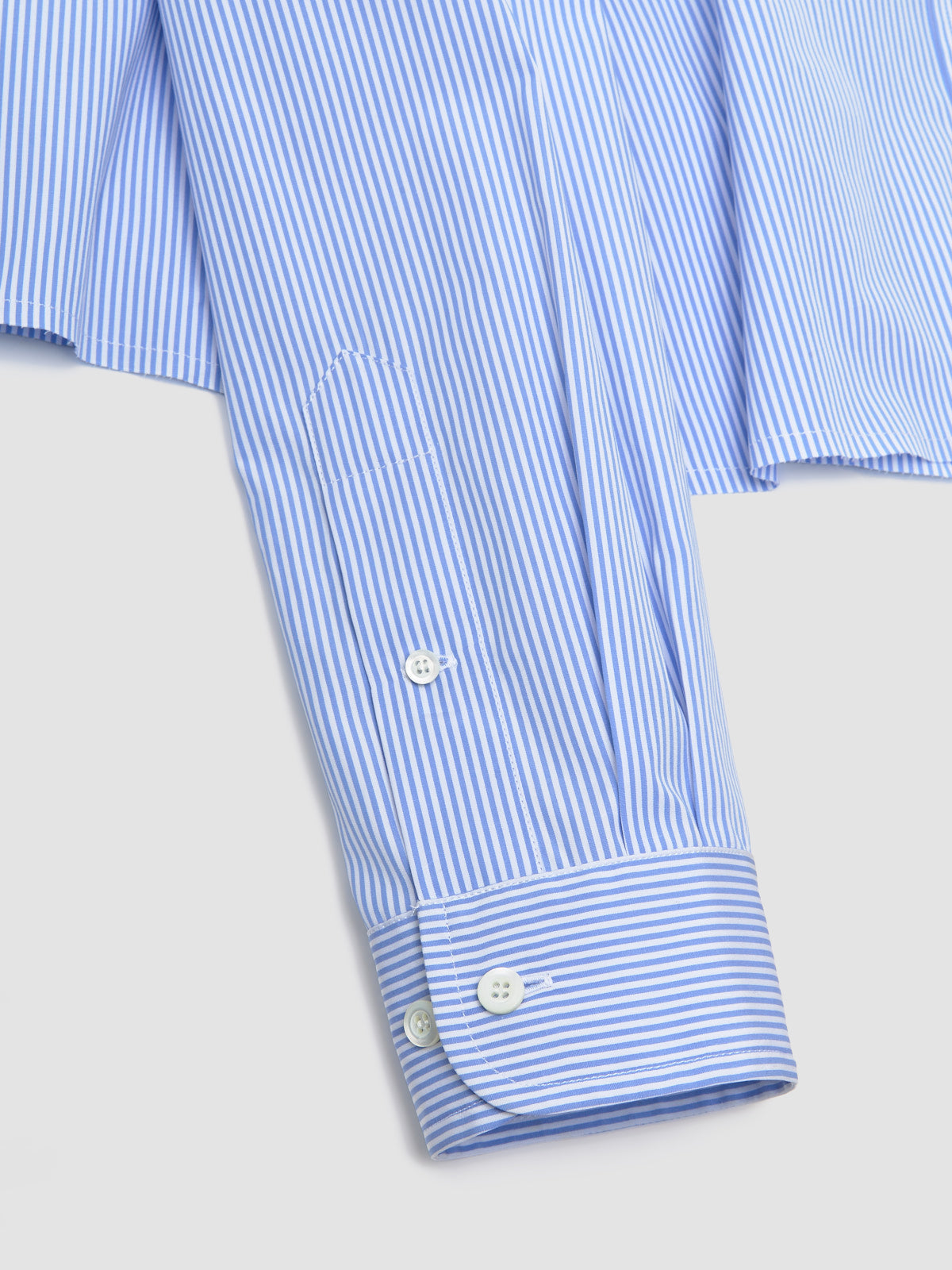 Poplin Shirt in White & Light Blue