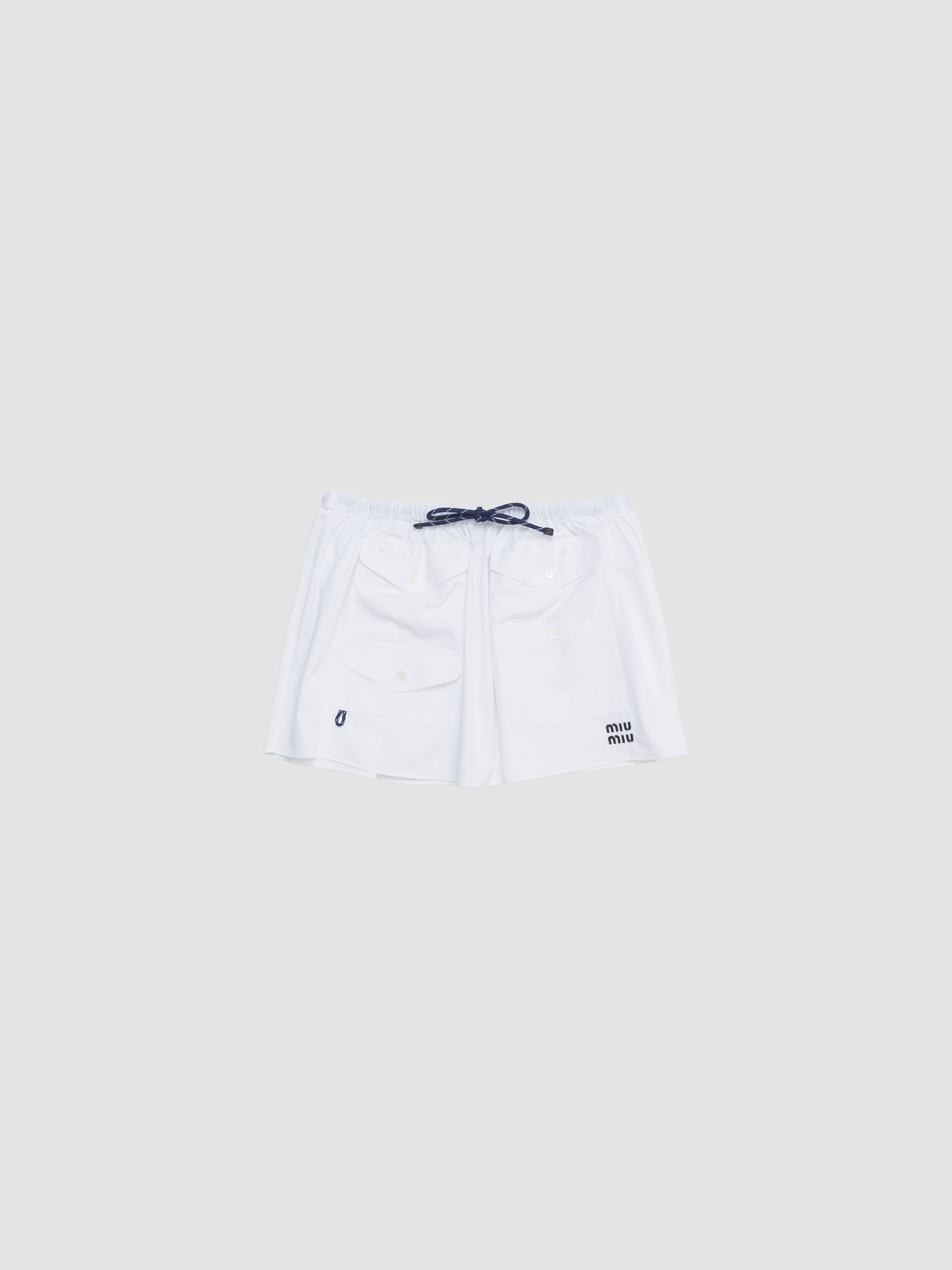 Mini Poplin Skirt in White