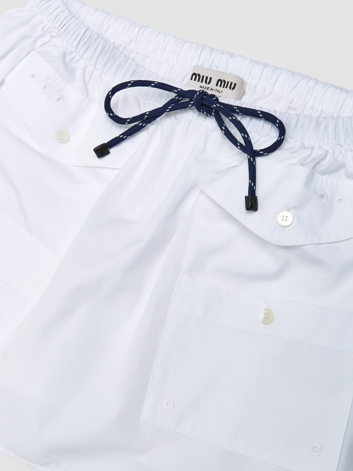 Mini Poplin Skirt in White