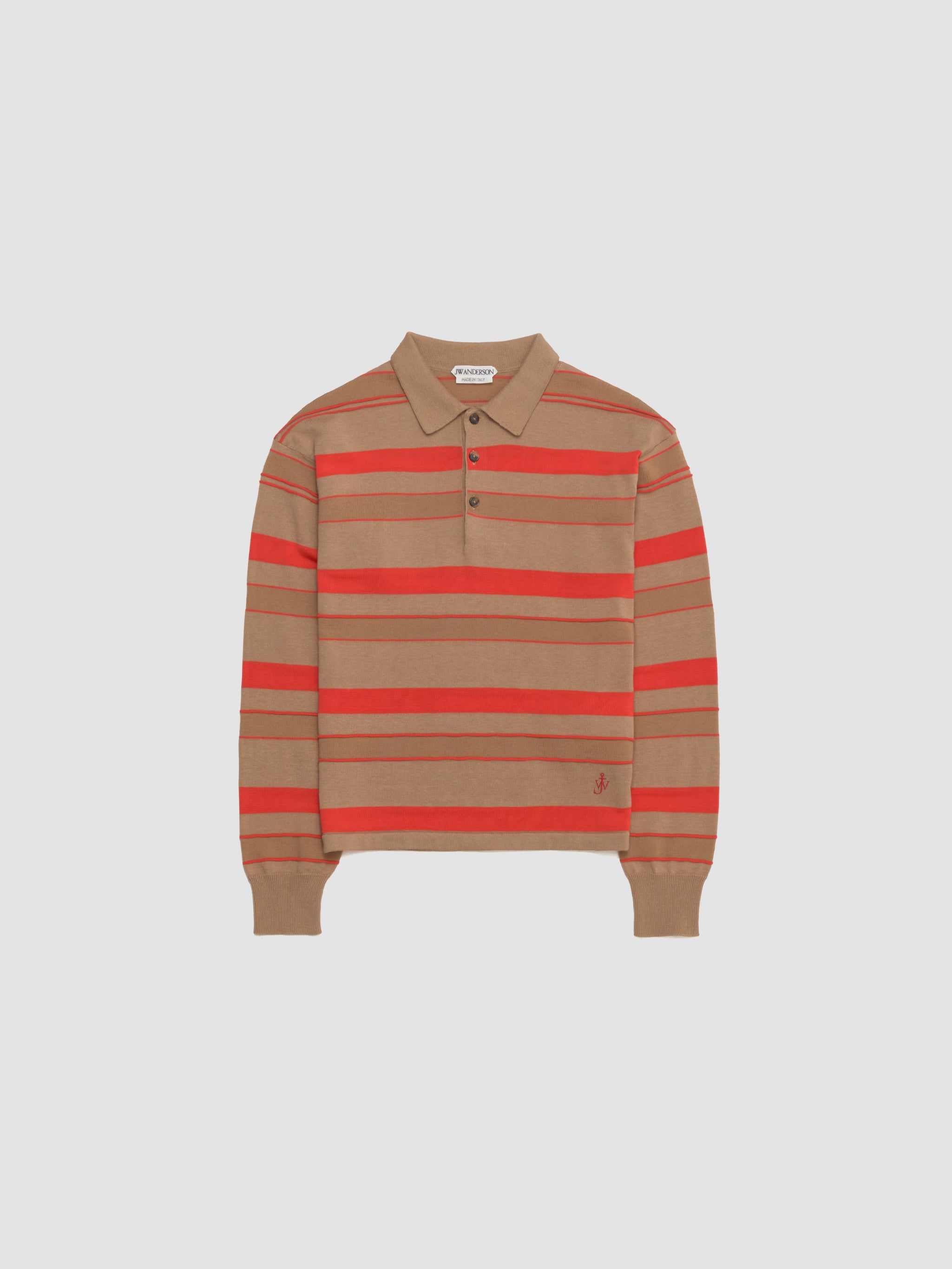 Knitted Rugby Polo in Biscuit