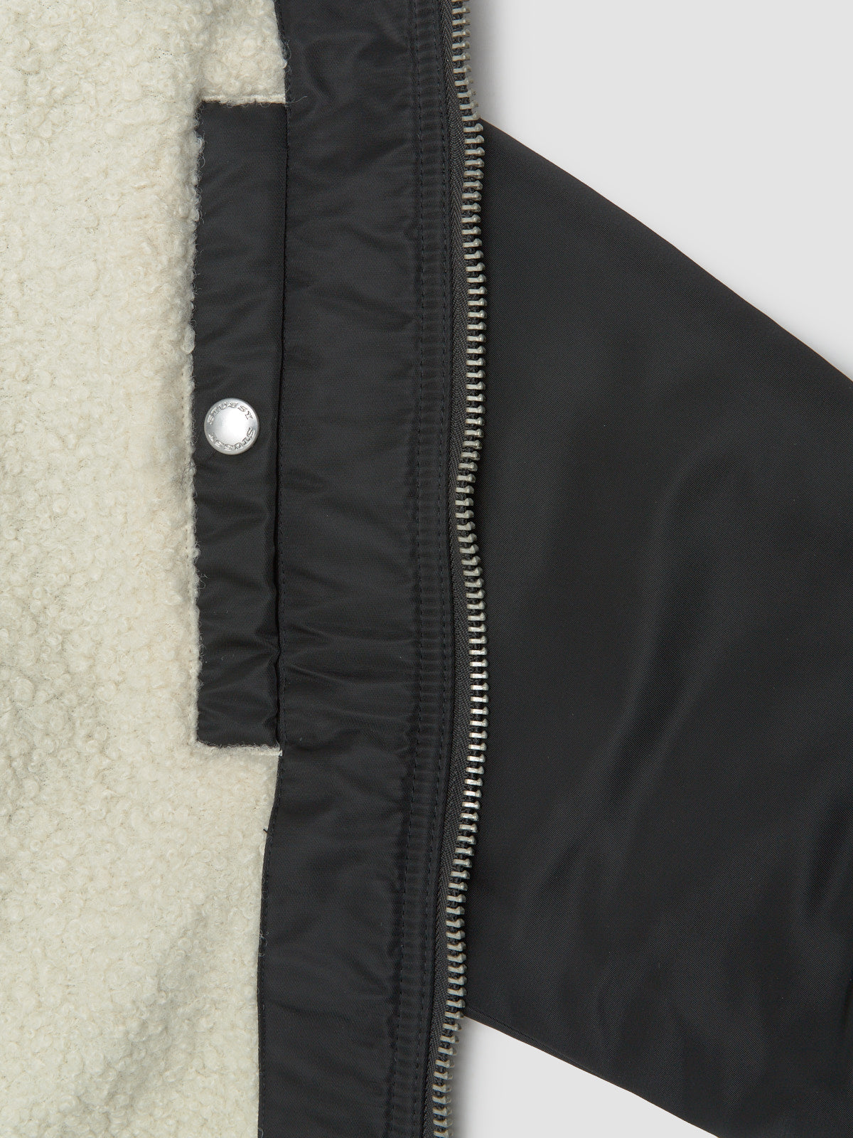 Pile Lined Zip Jacket in Black