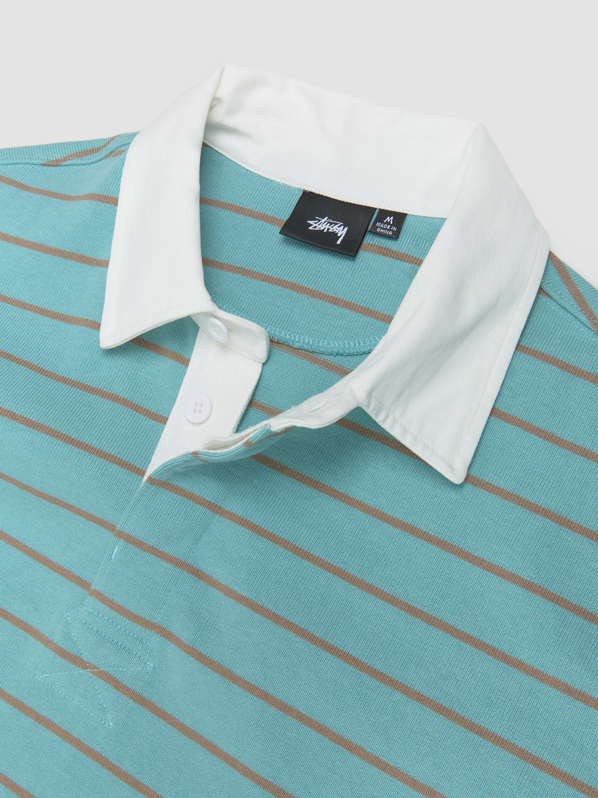 Pin Striped Rugby Polo in Blue