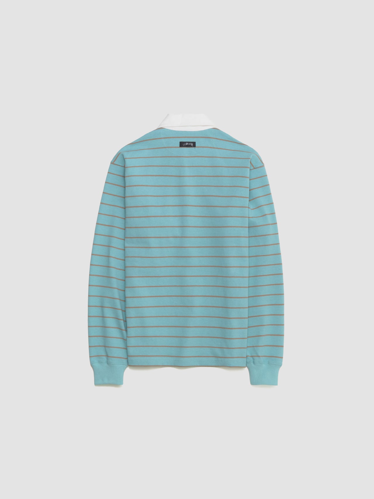 Pin Striped Rugby Polo in Blue