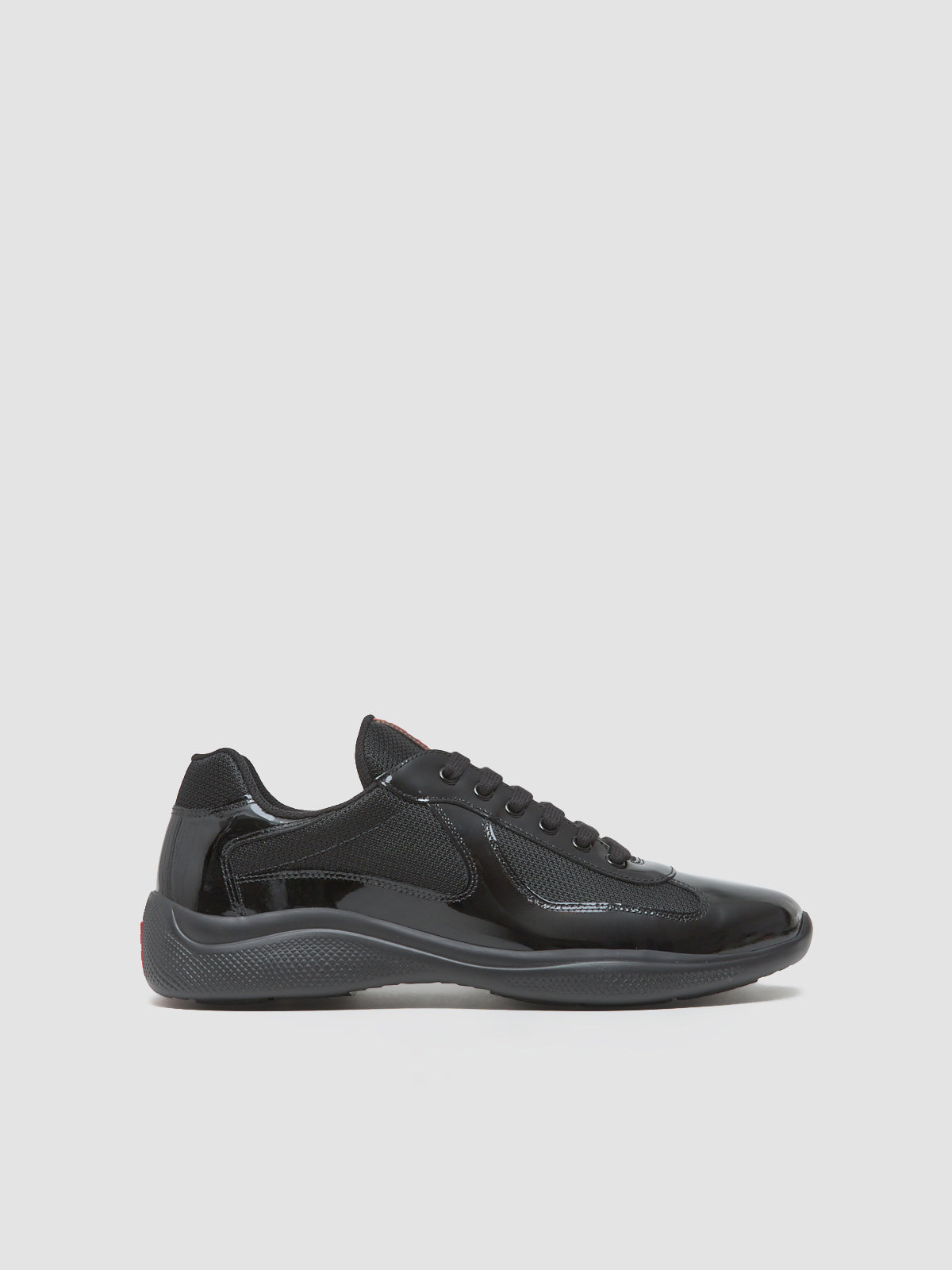 America's Cup Patent Leather and Functional Fabric Sneaker in Black