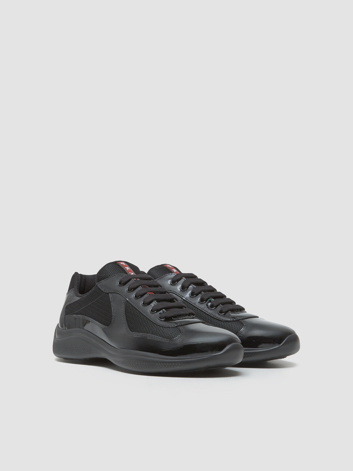 America's Cup Patent Leather and Functional Fabric Sneaker in Black