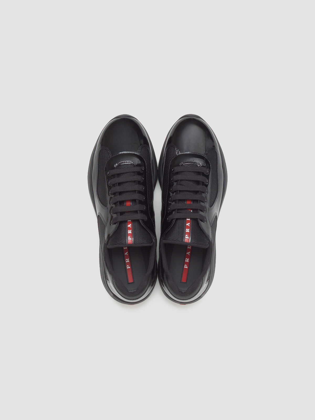 America's Cup Patent Leather and Functional Fabric Sneaker in Black