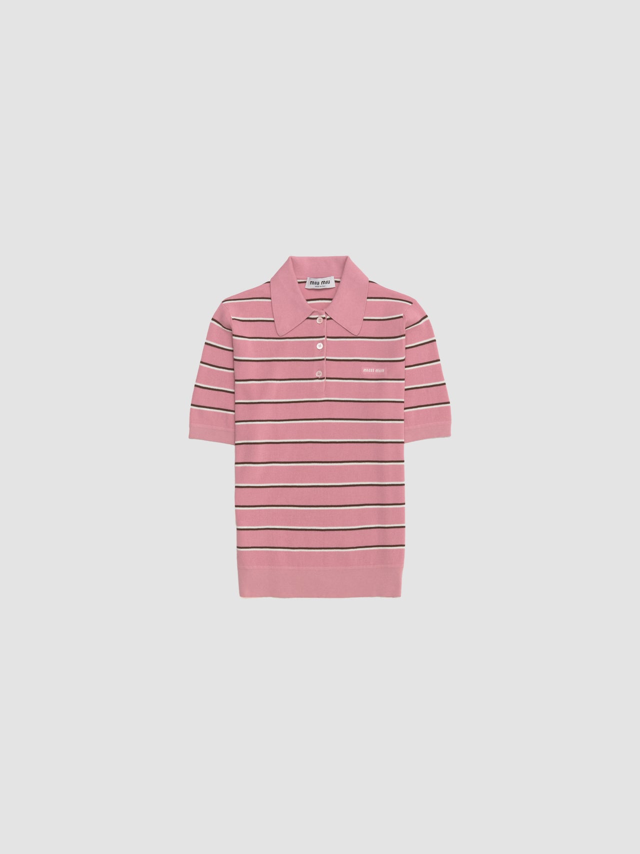 Striped Polo Shirt in Pink