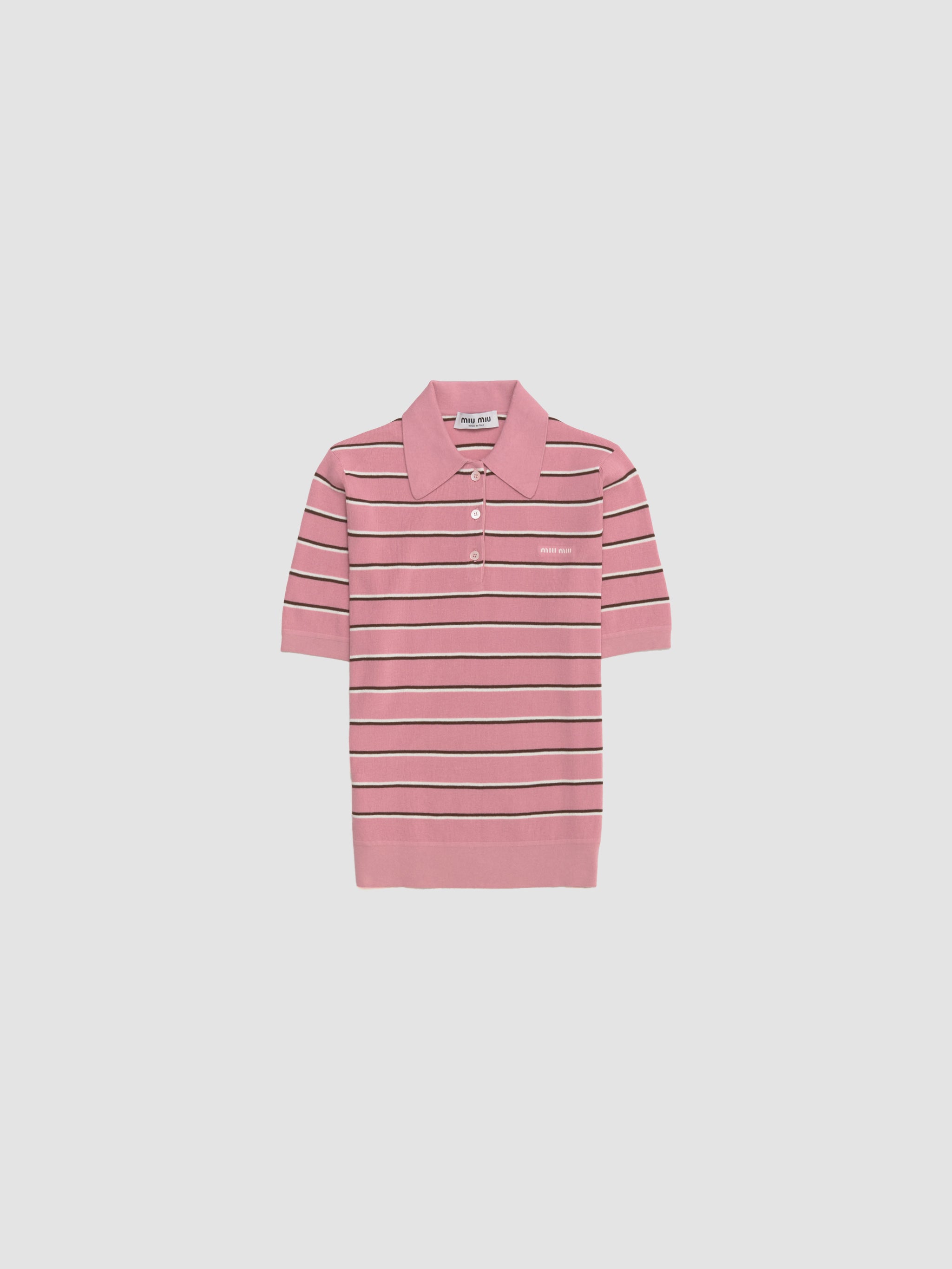 Striped Polo Shirt in Pink