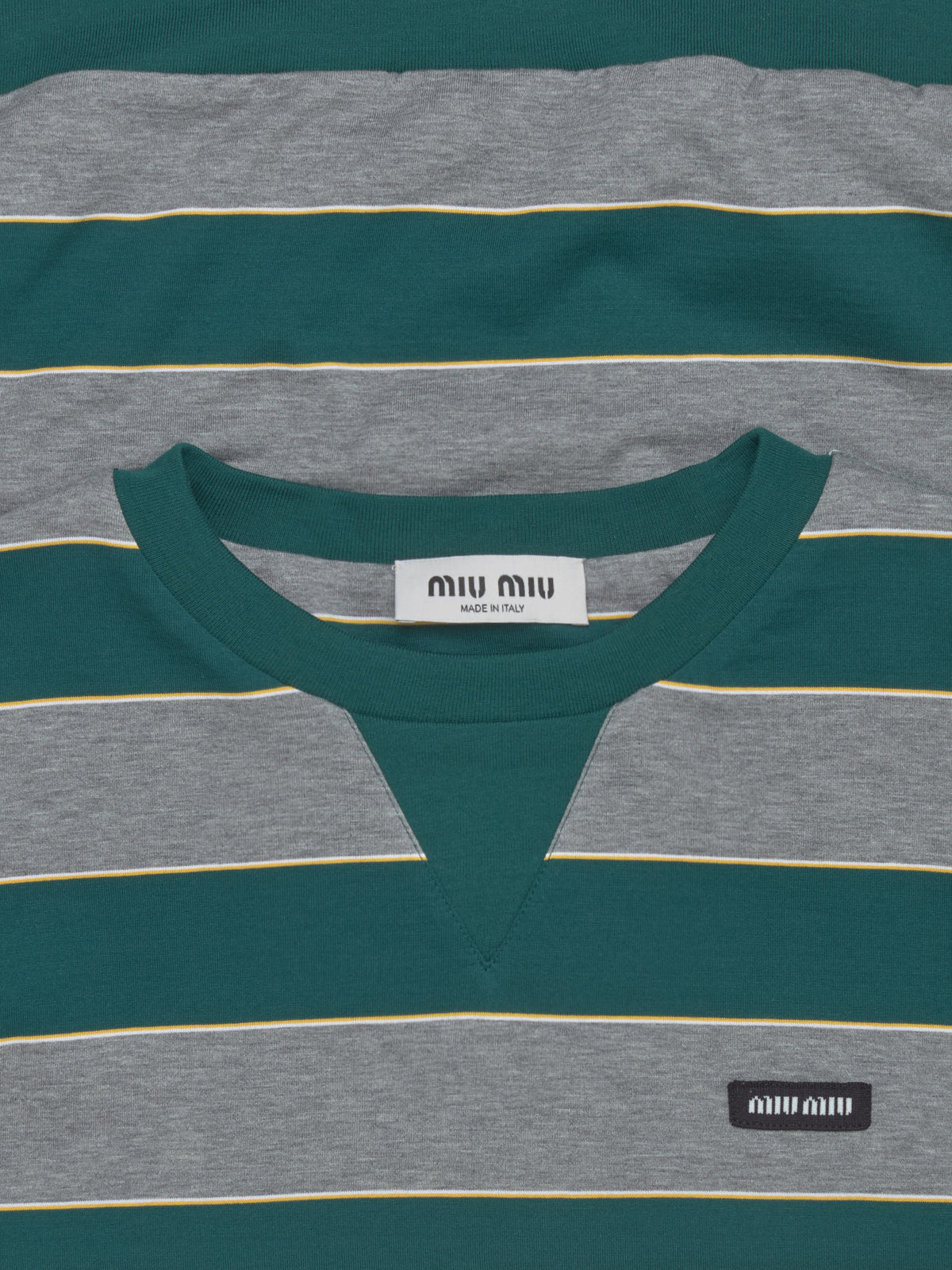 Striped Jersey Sweatshirt in Green & Grey