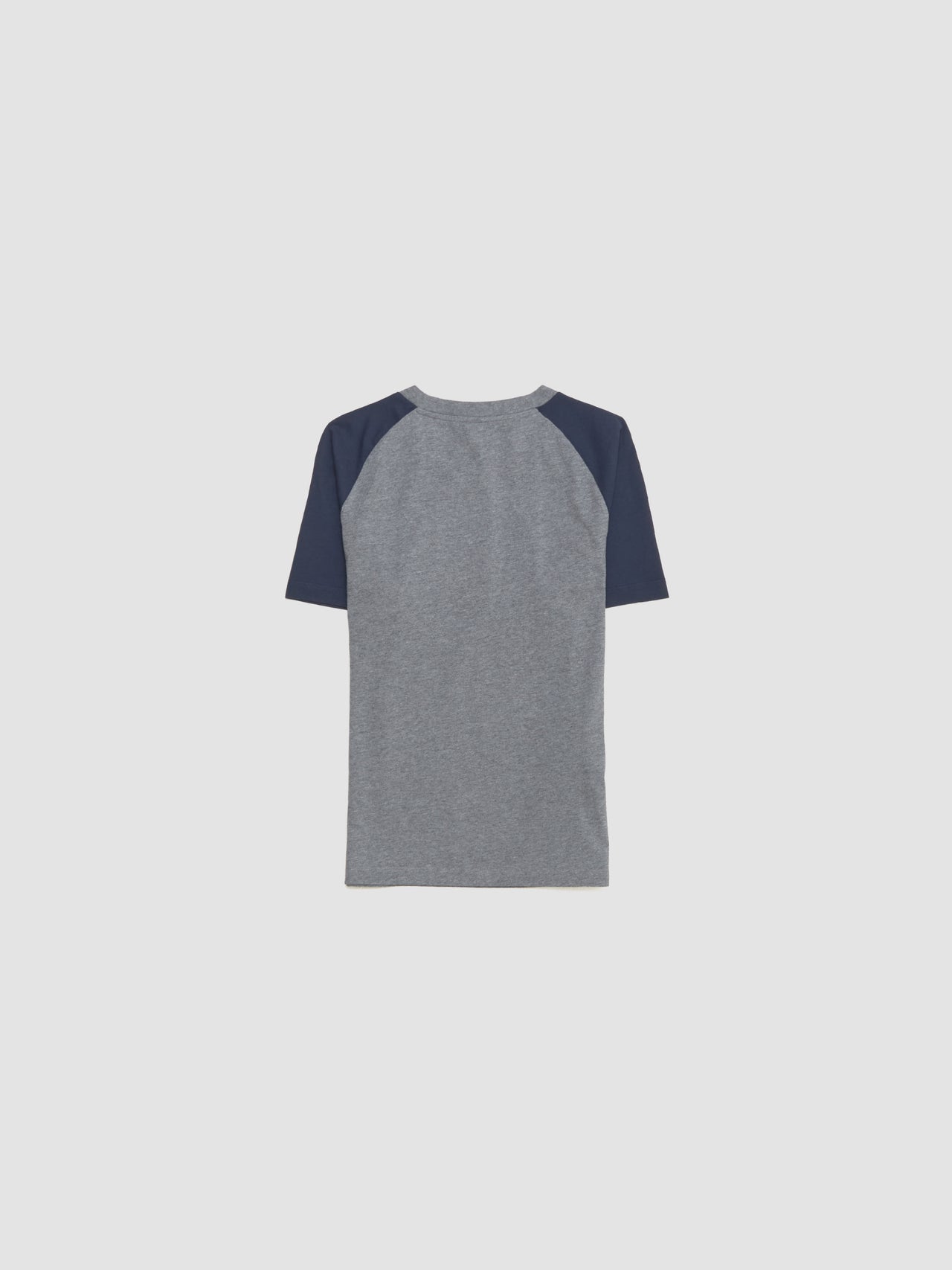Jersey T-Shirt with Buttons in Grey & Blue