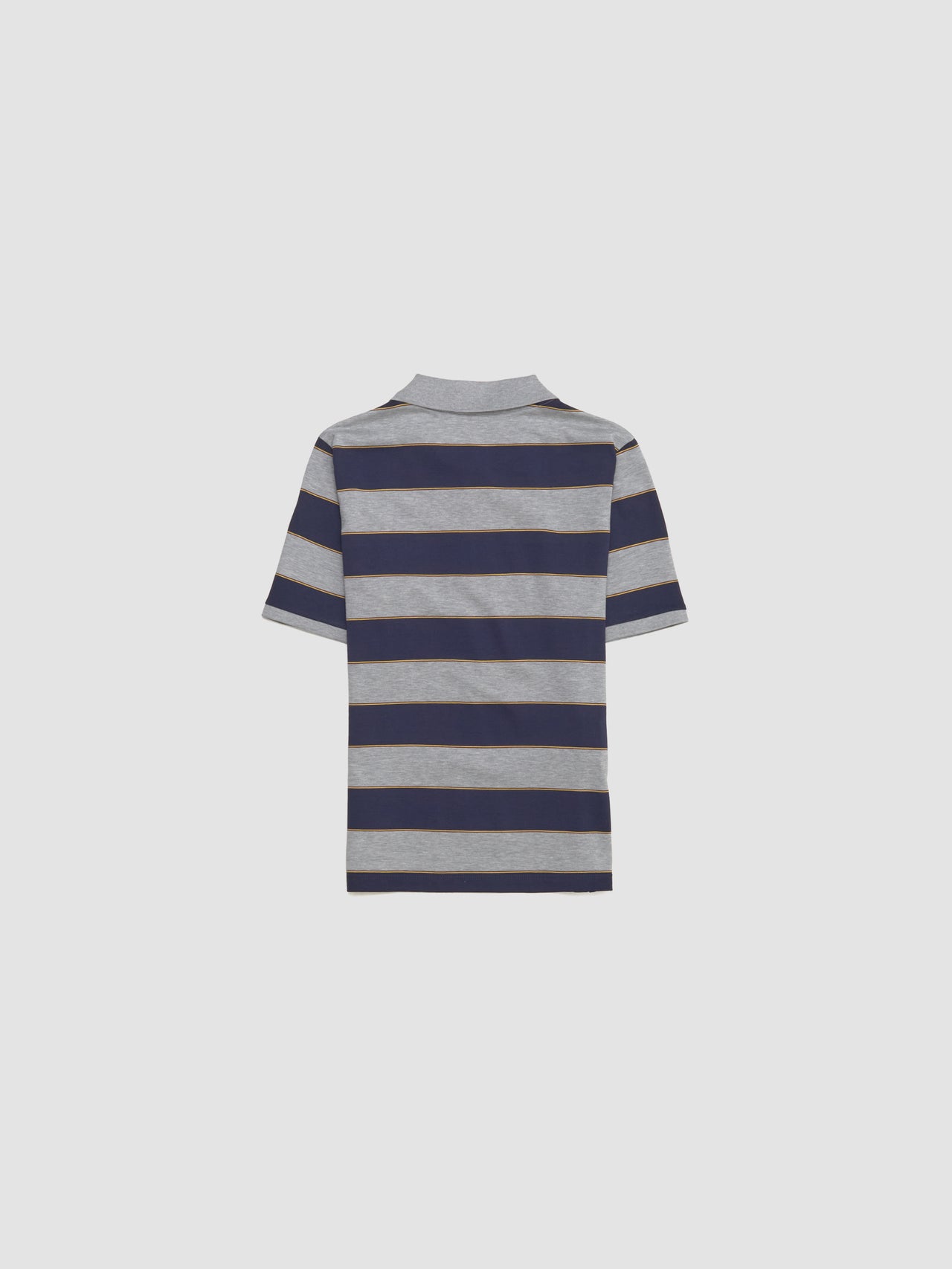 Striped Jersey Polo Shirt in Grey & Blue