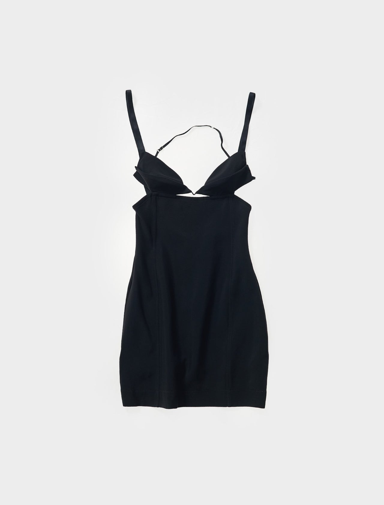 Fitted Mini Dress With Side Pockets In Black
