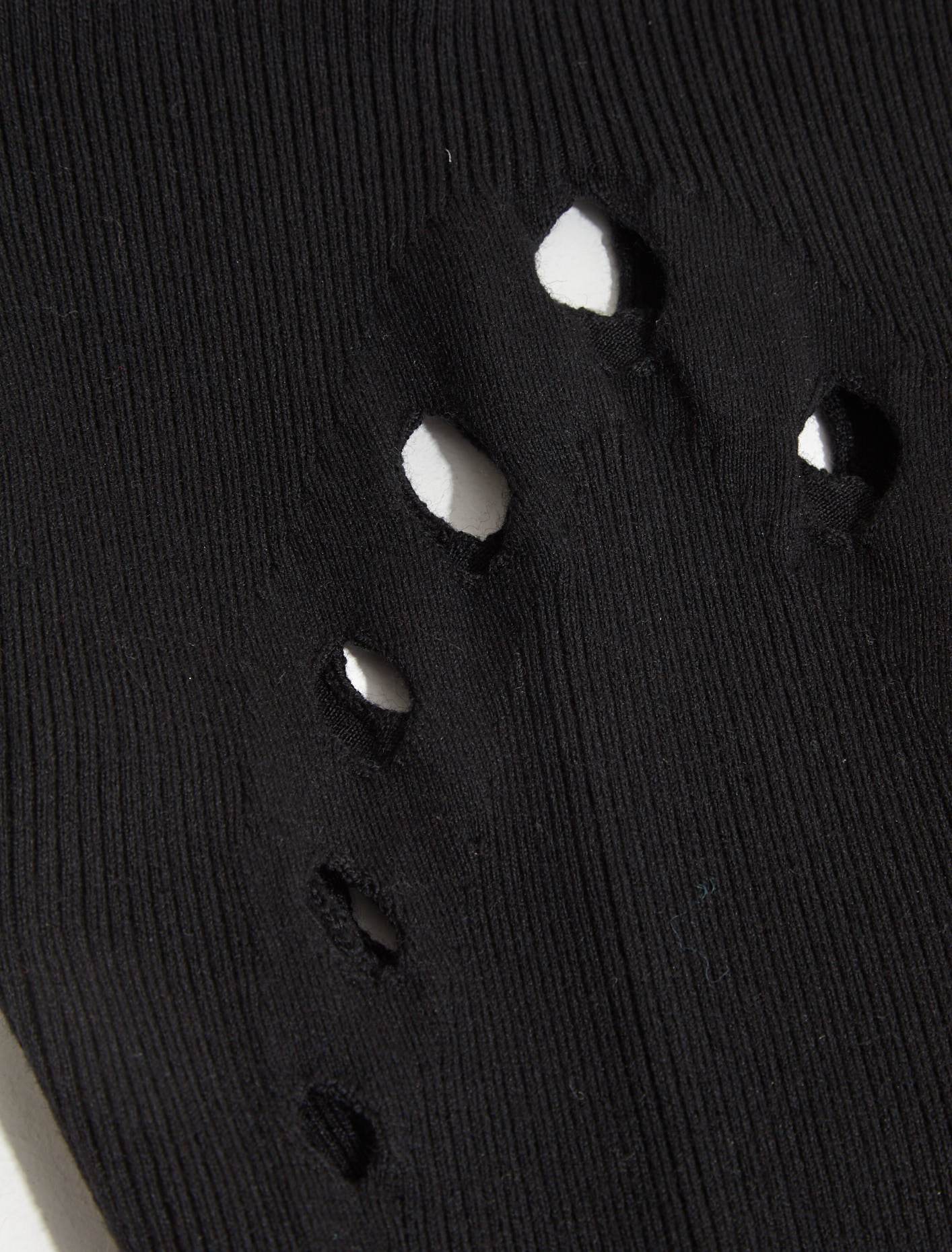 Flared Trousers with Perforated Details in Black