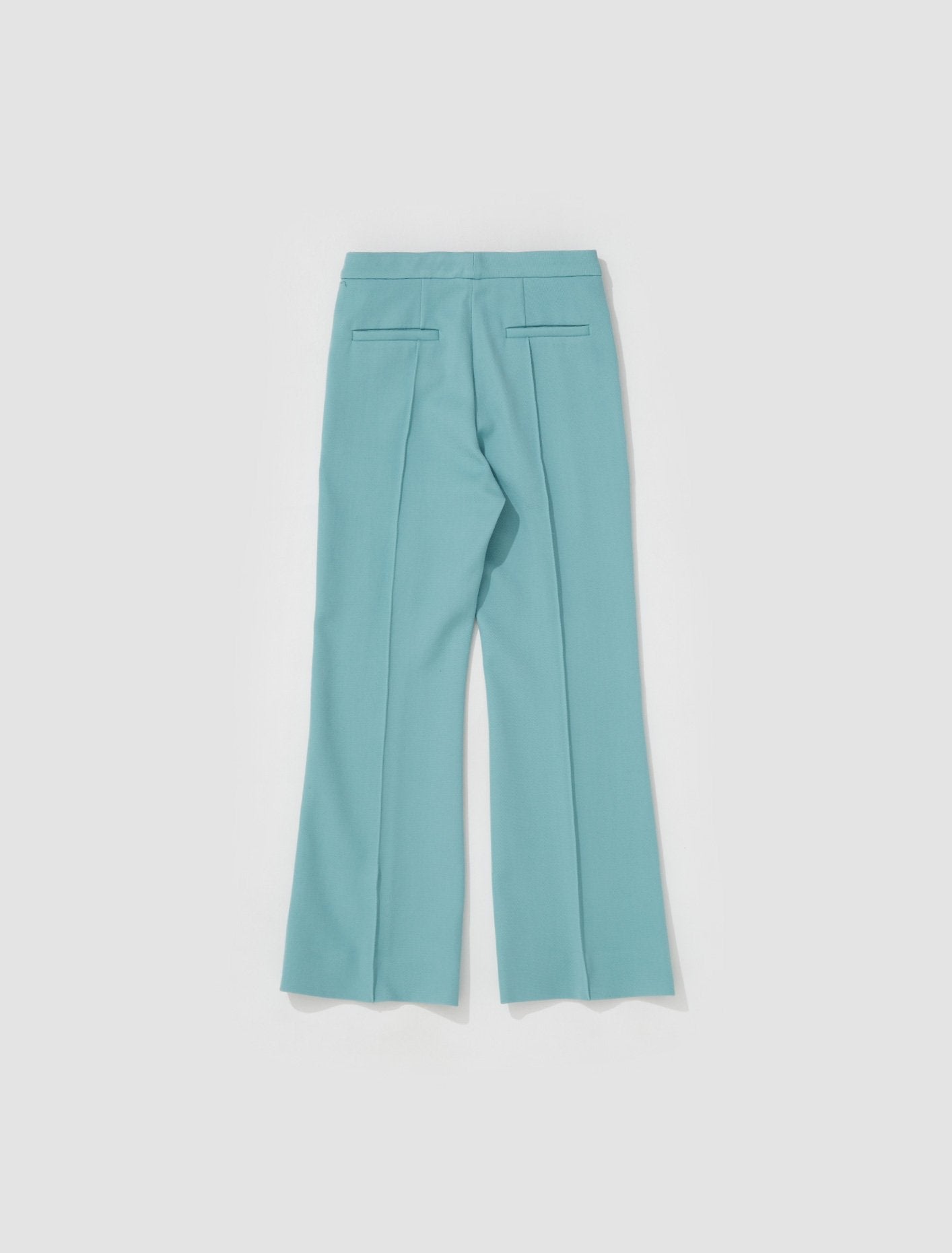 Soft Diagonal Wool Mix Trousers in Turquoise