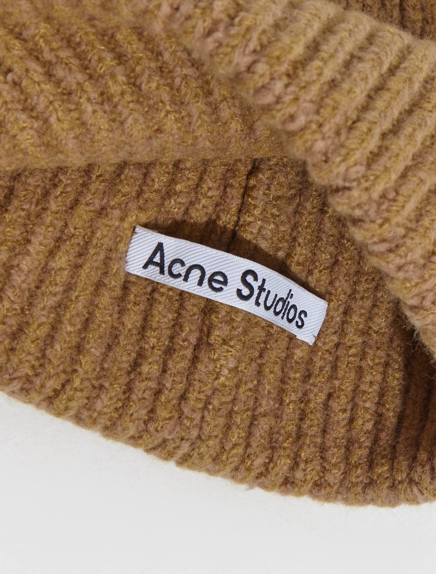 Wool Blend Beanie in Camel Brown