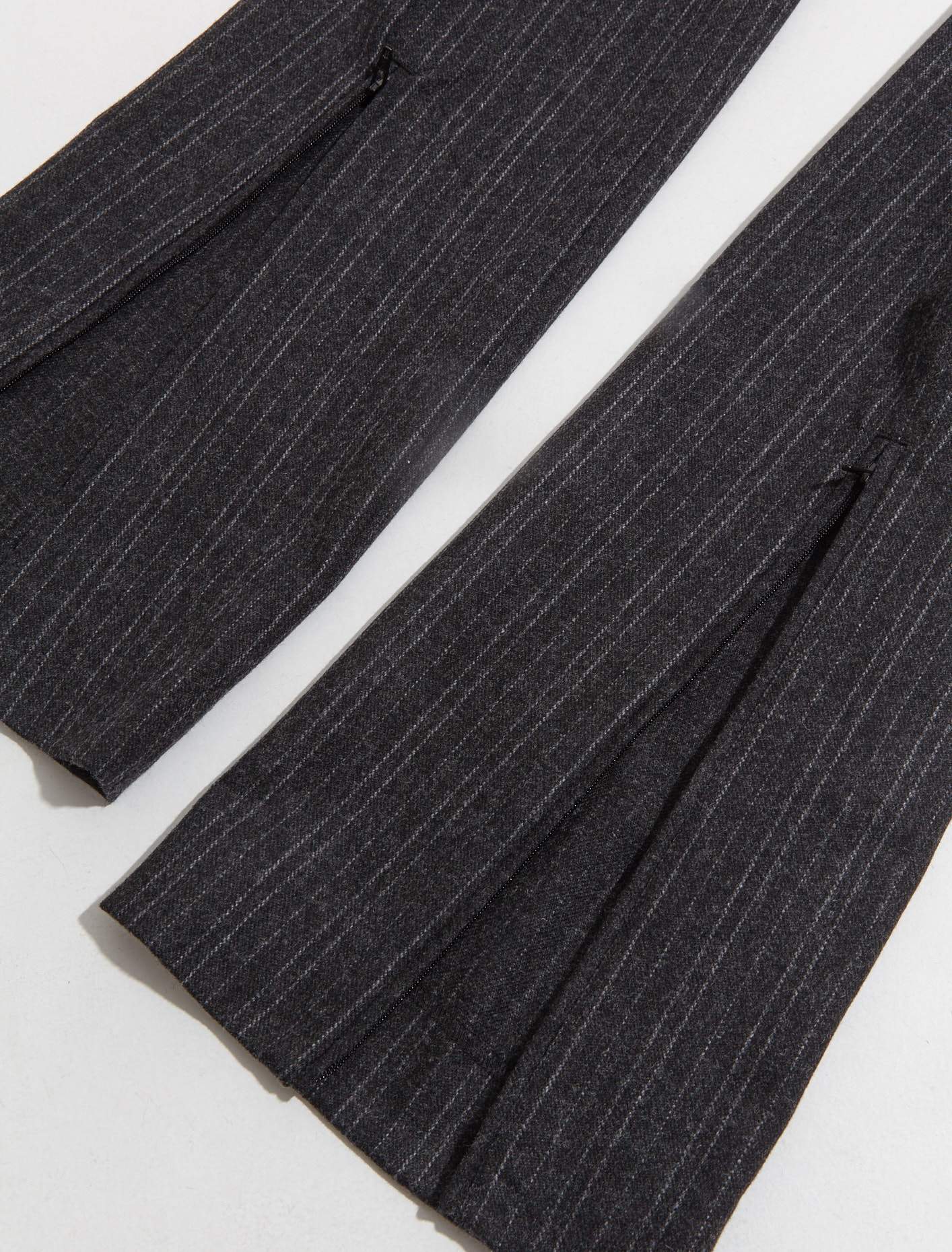 Pinstripe Tailored Trousers in Charcoal Grey