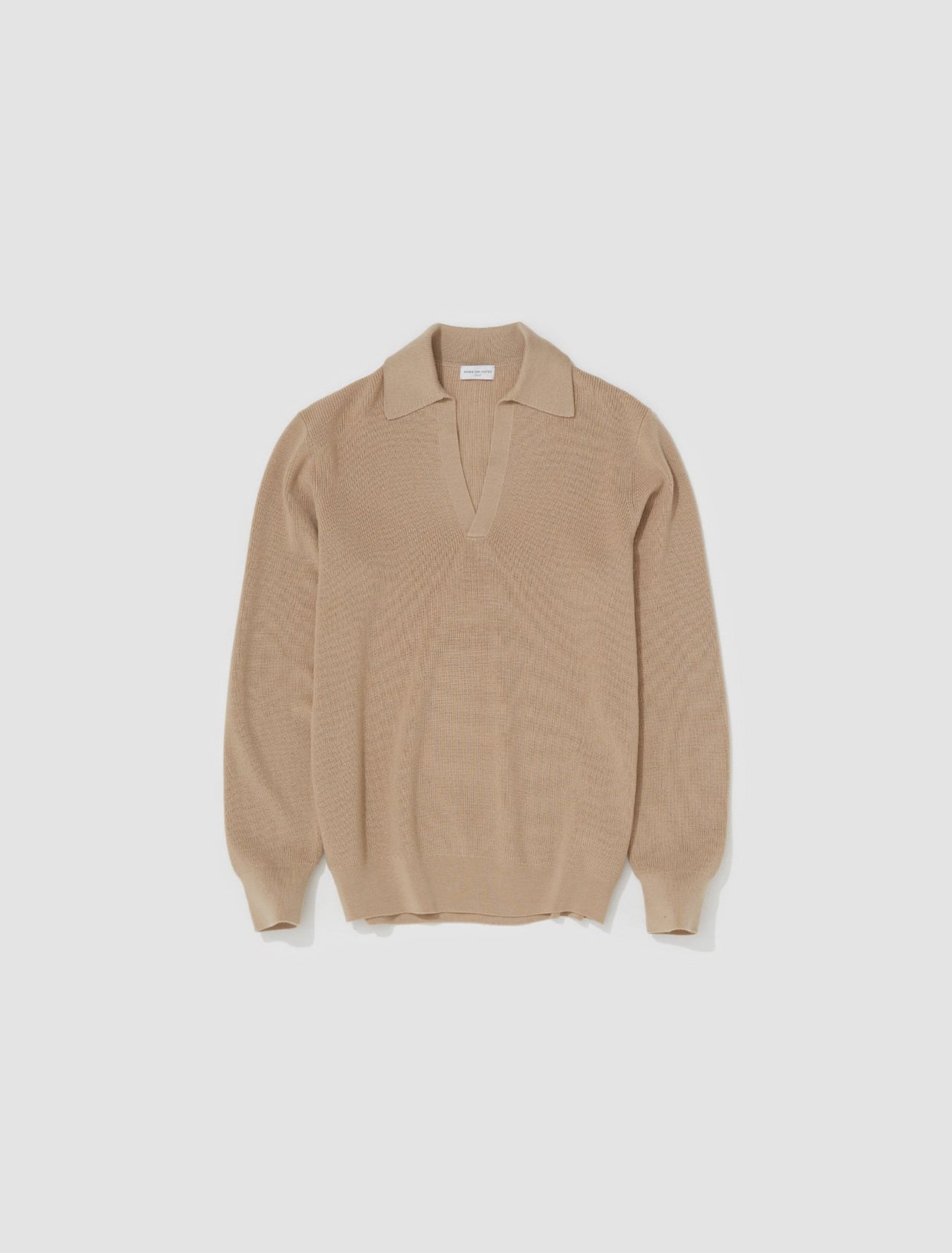 Merino Polo Shirt in Camel