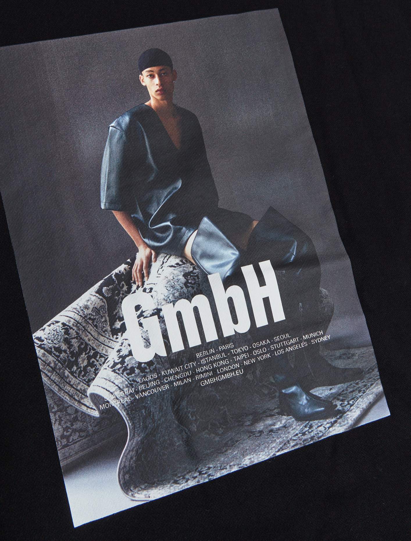 Hoodie with Photographic Print in Black