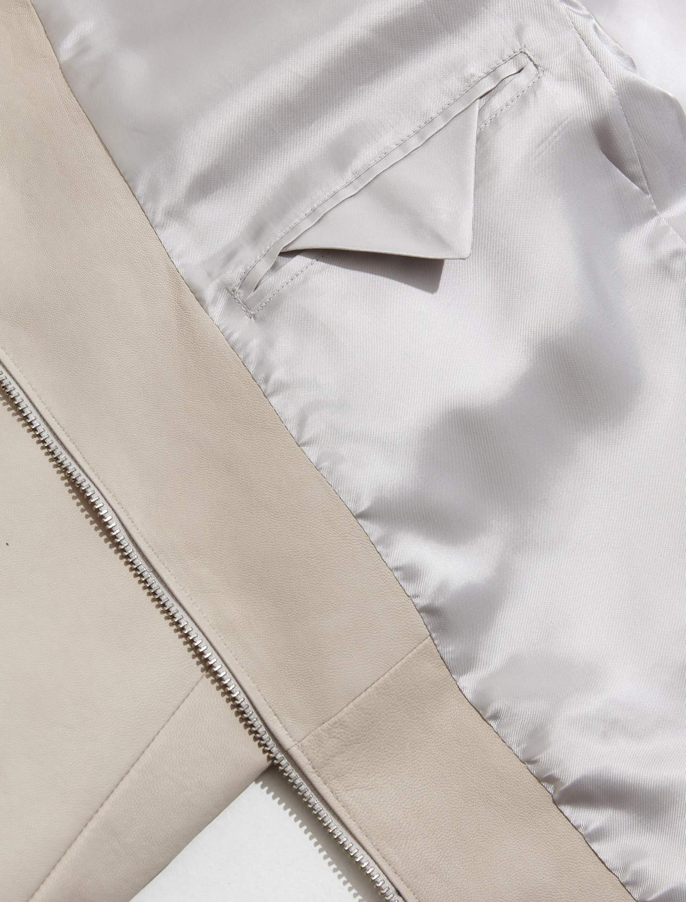 Leather Shirt Jacket in Cream