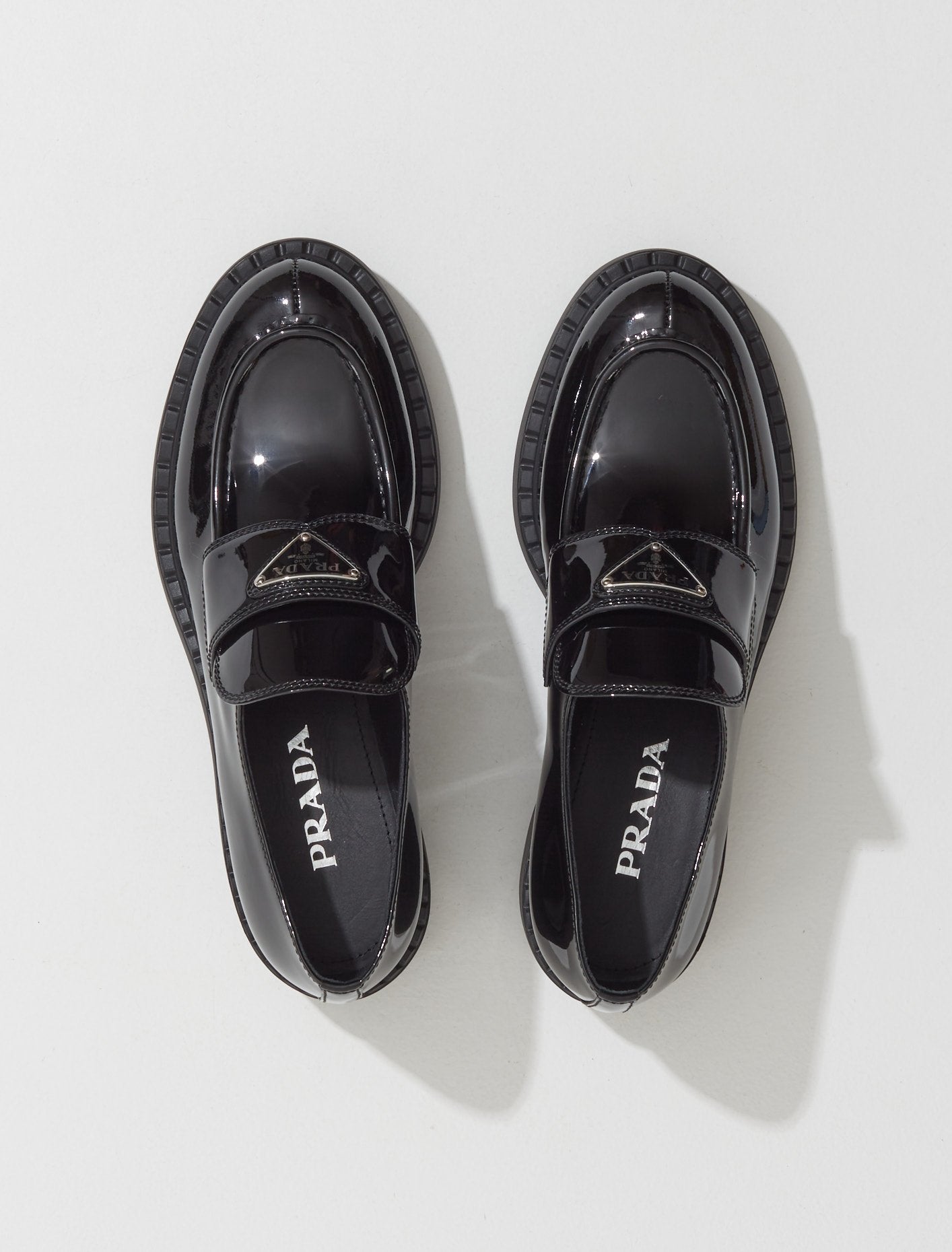 Chocolate Patent Leather Loafers in Black