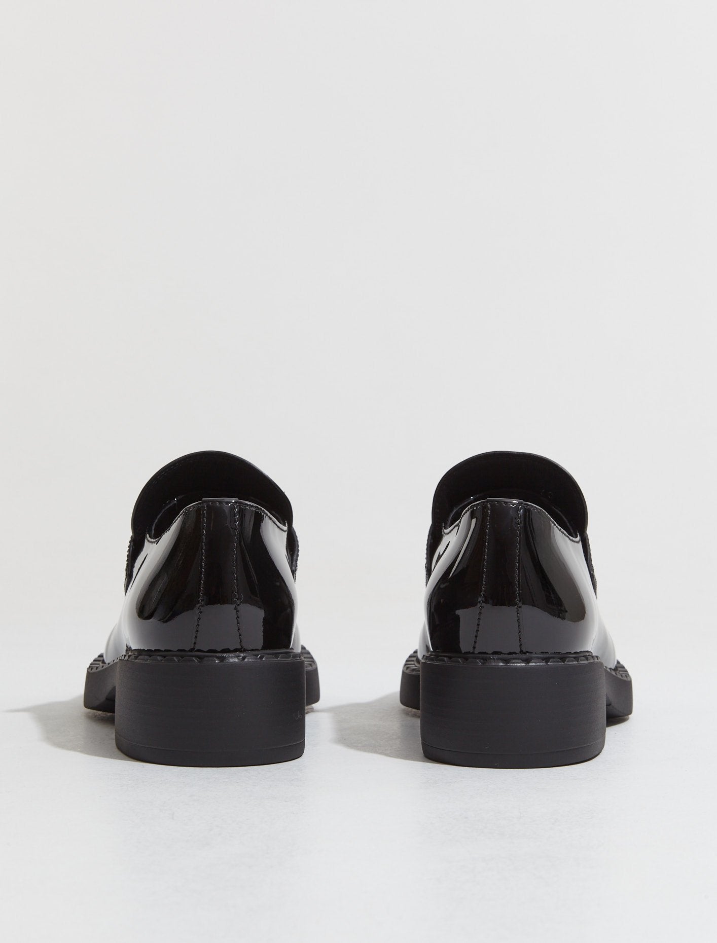 Chocolate Patent Leather Loafers in Black