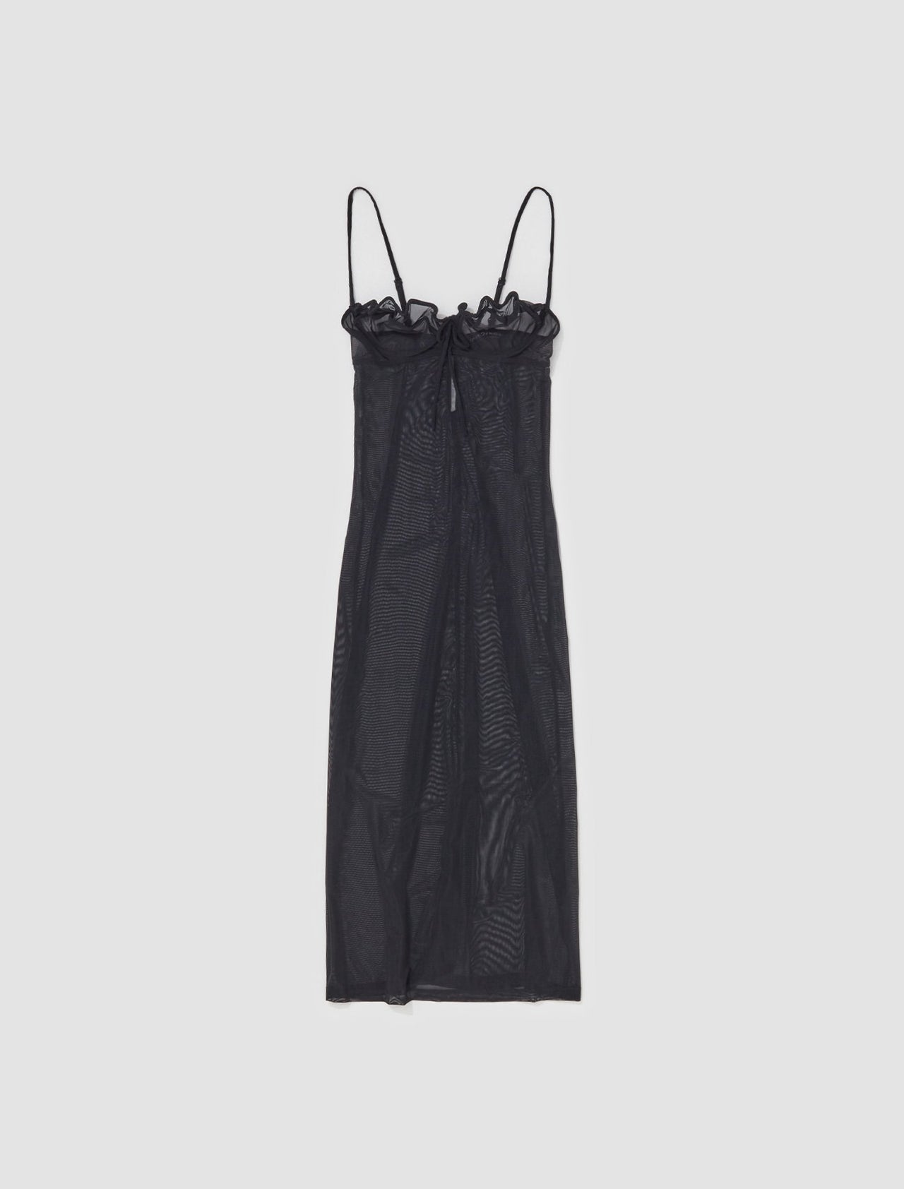 Wire Brasier Slip Dress in Black