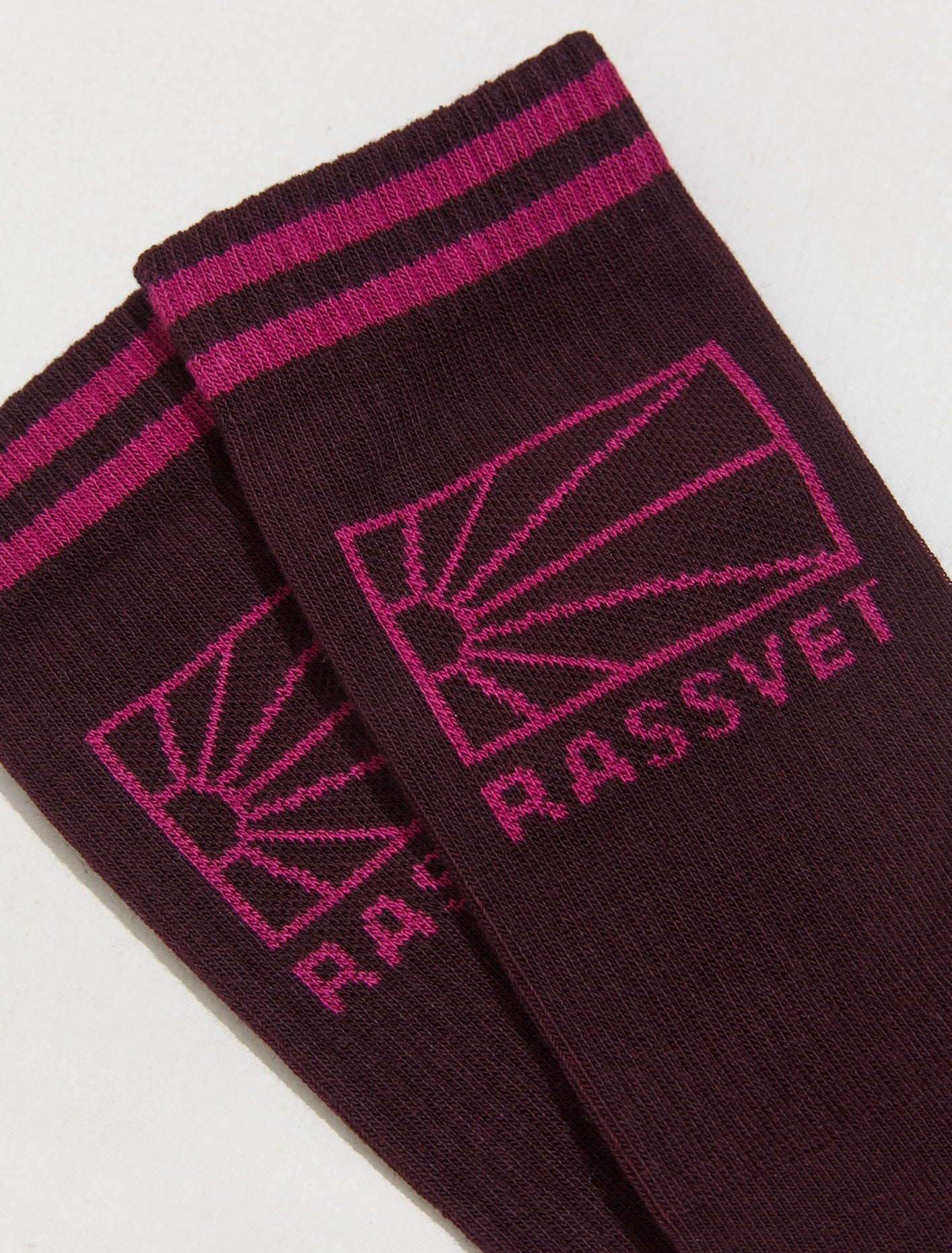 Knit Logo Socks in Burgundy