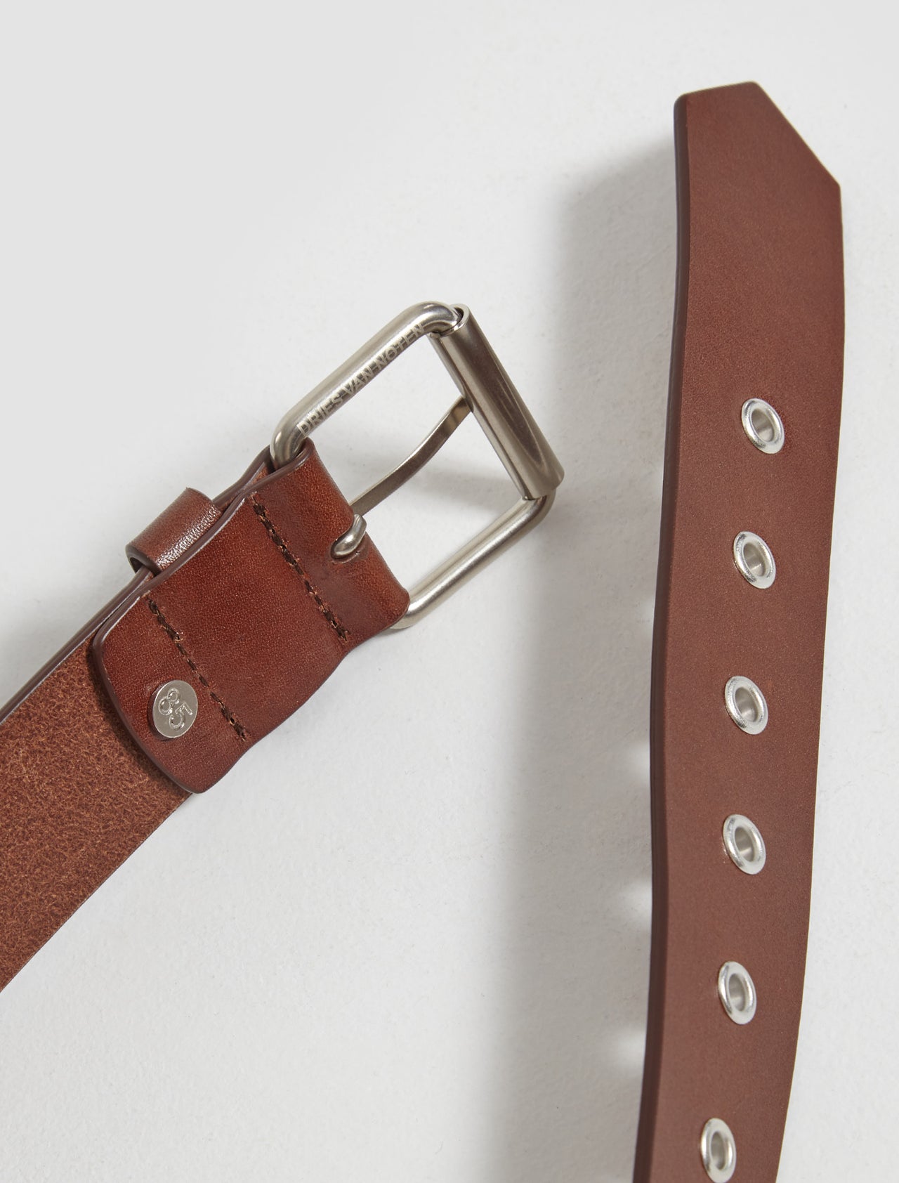 Metal Eyelet Belt in Tan