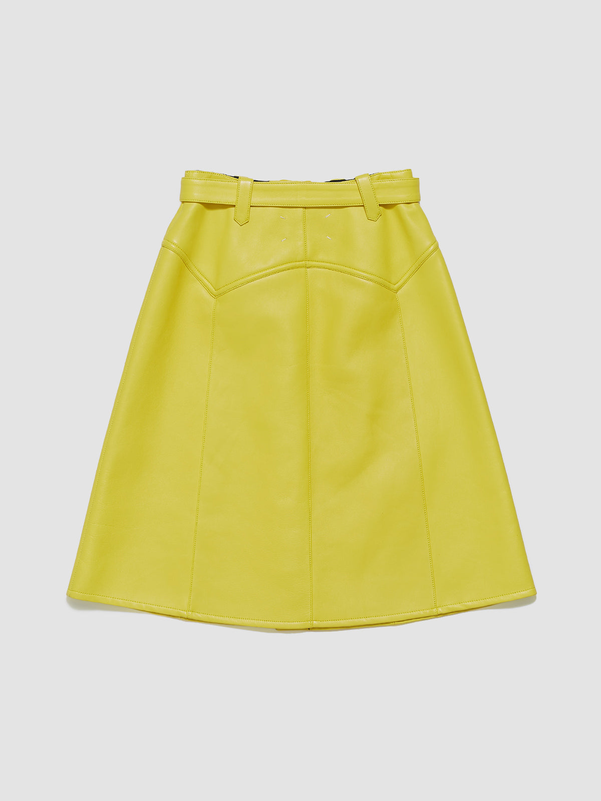 Faux Leather Skirt in Yellow