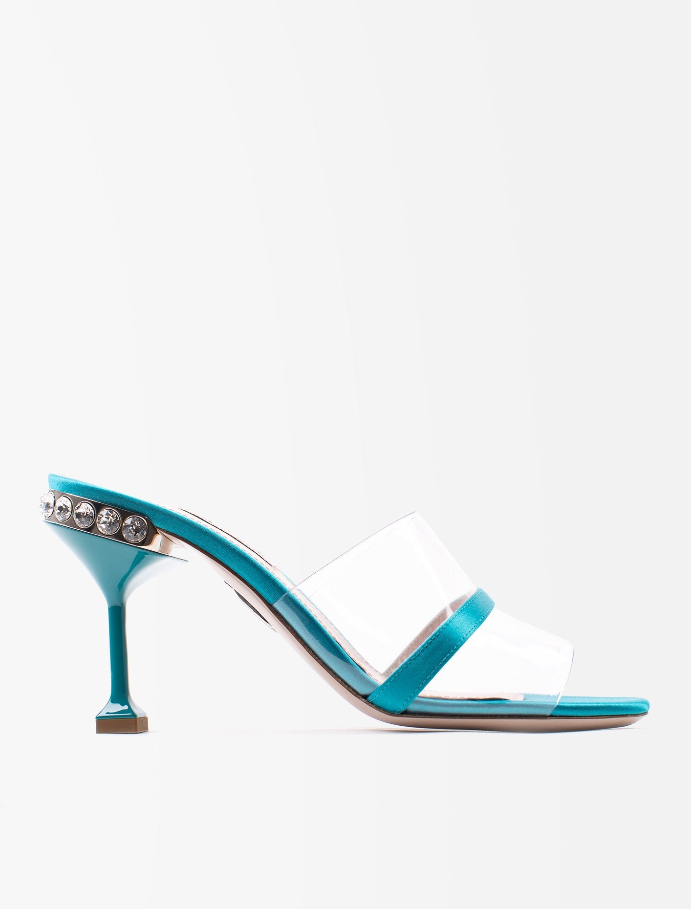 Satin and Vinyl Mules