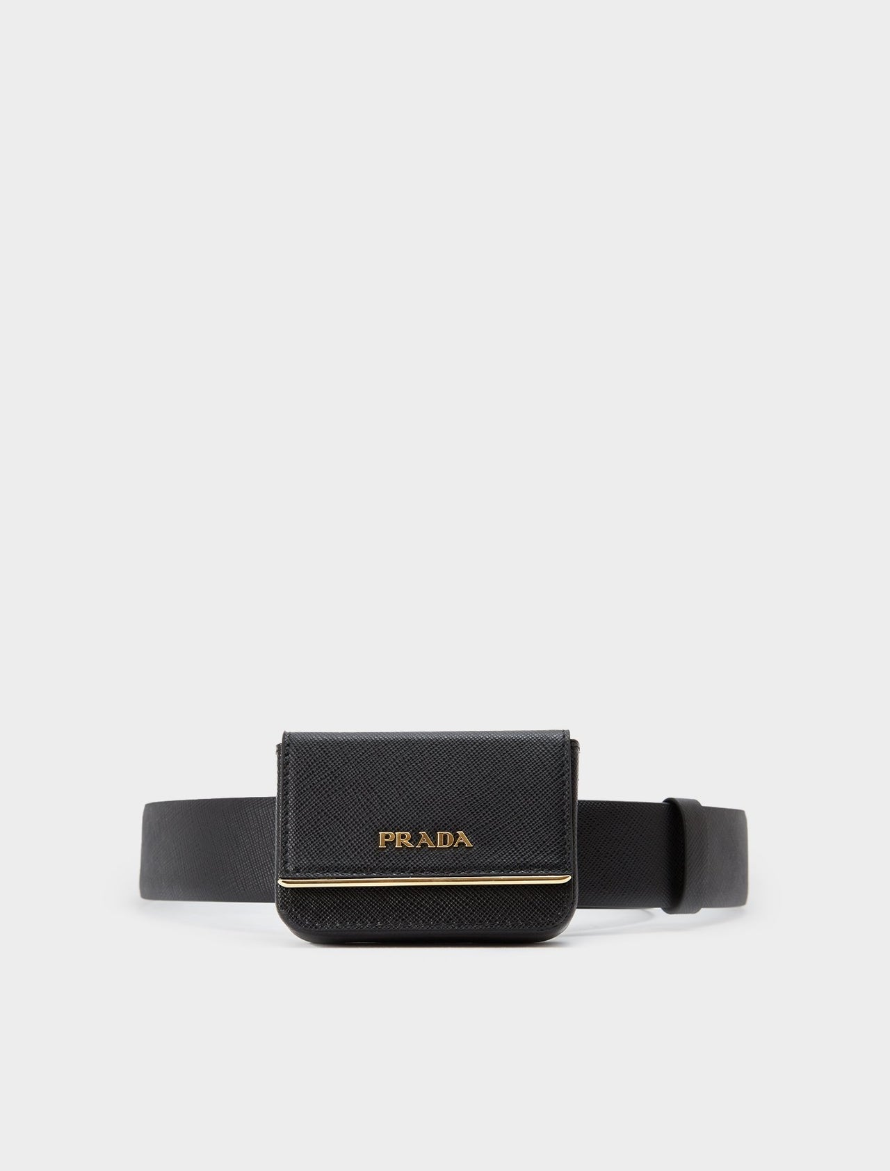 Saffiano Leather Belt with Micro Bag