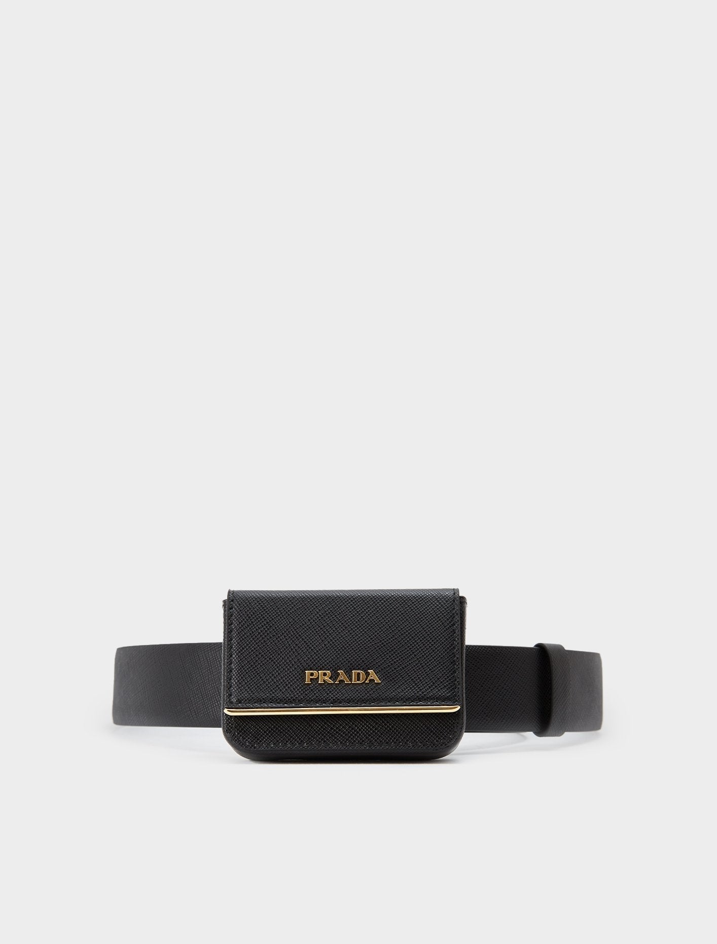 Saffiano Leather Belt with Micro Bag