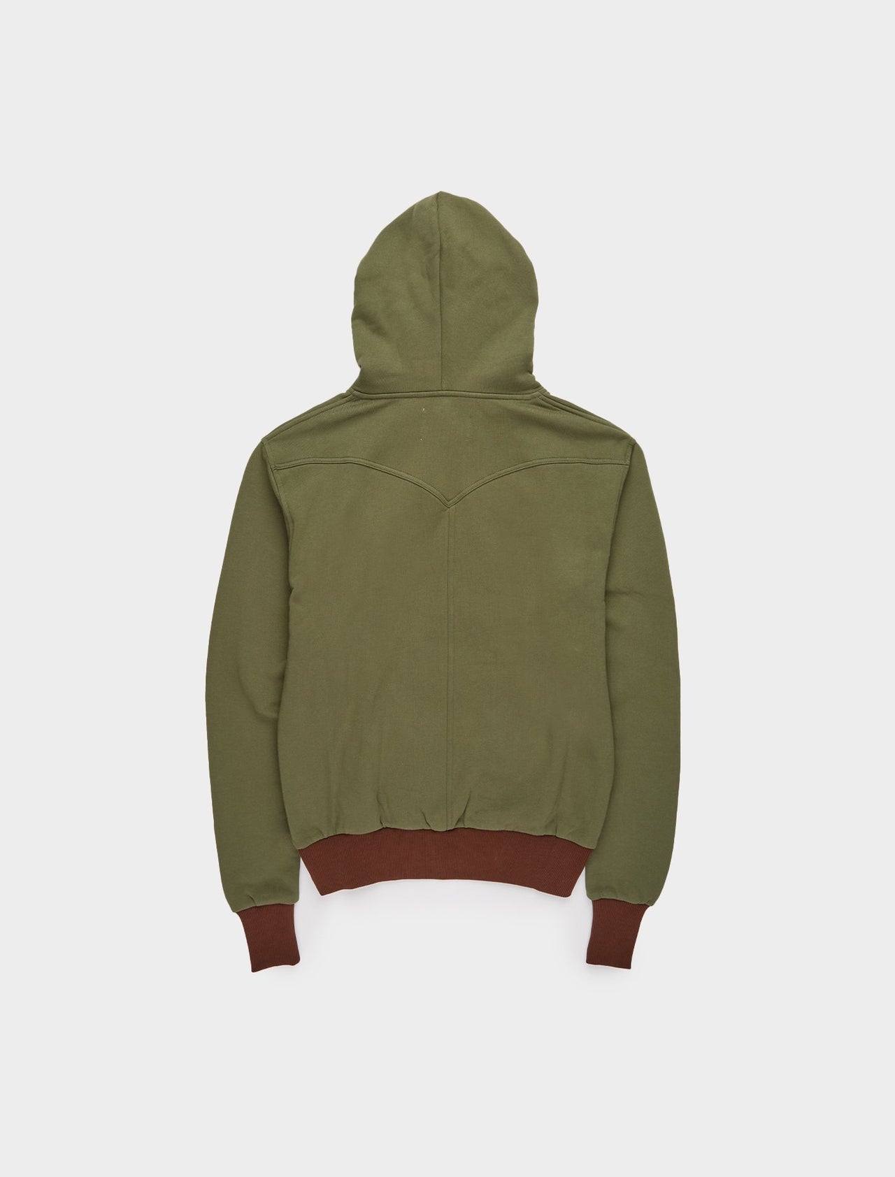 Y-Shape Yoke Hoodie in Dark Green