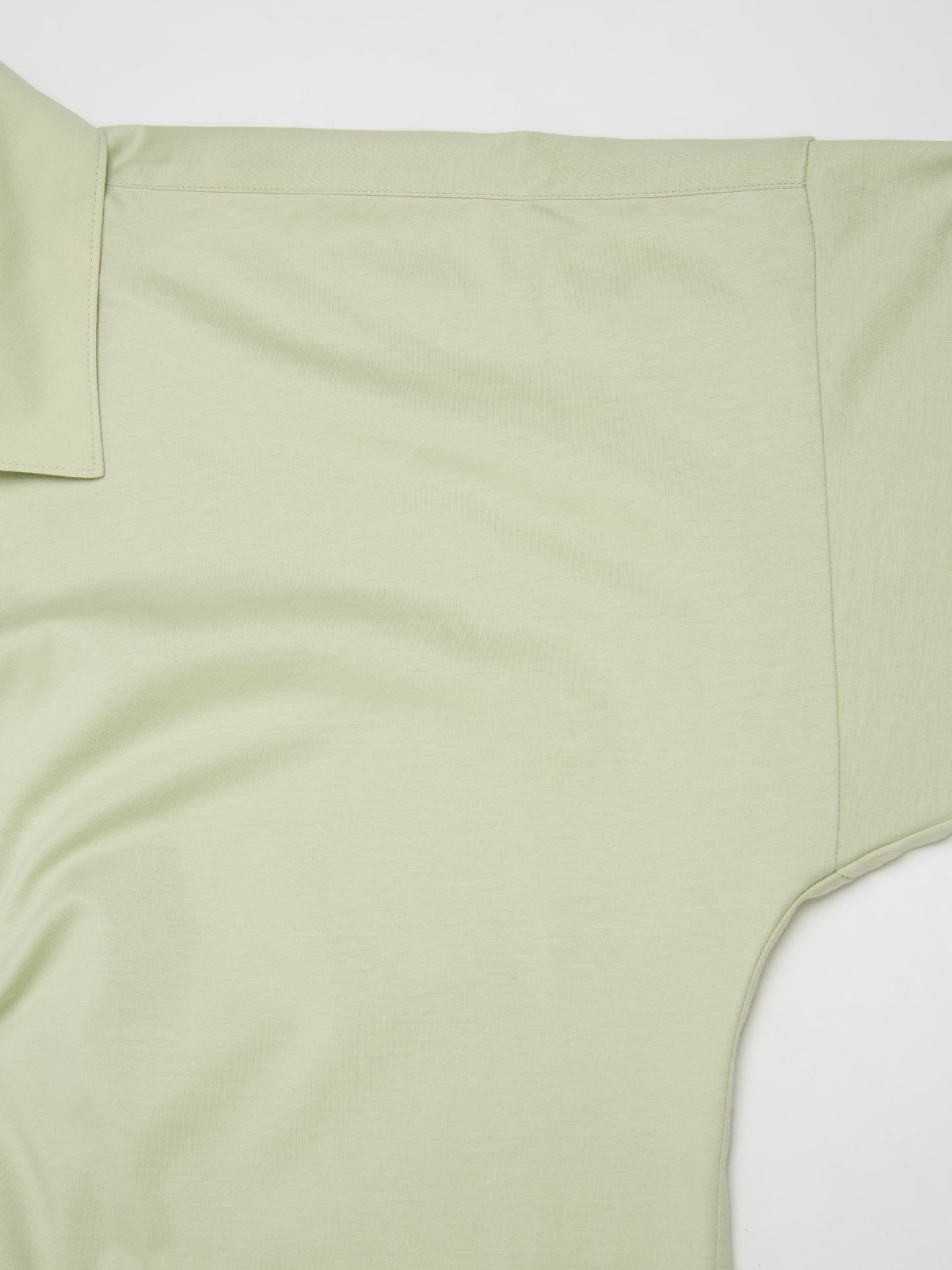 Pleated Popeline Shirt in Light Jade Green