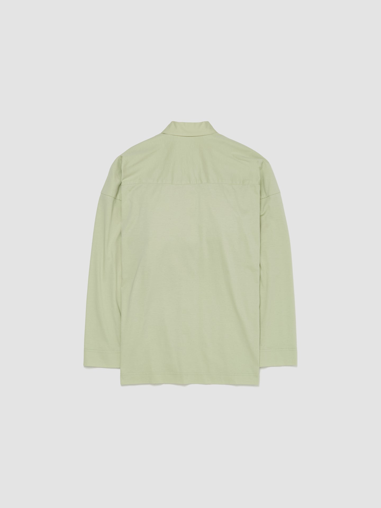 Pleated Popeline Shirt in Light Jade Green
