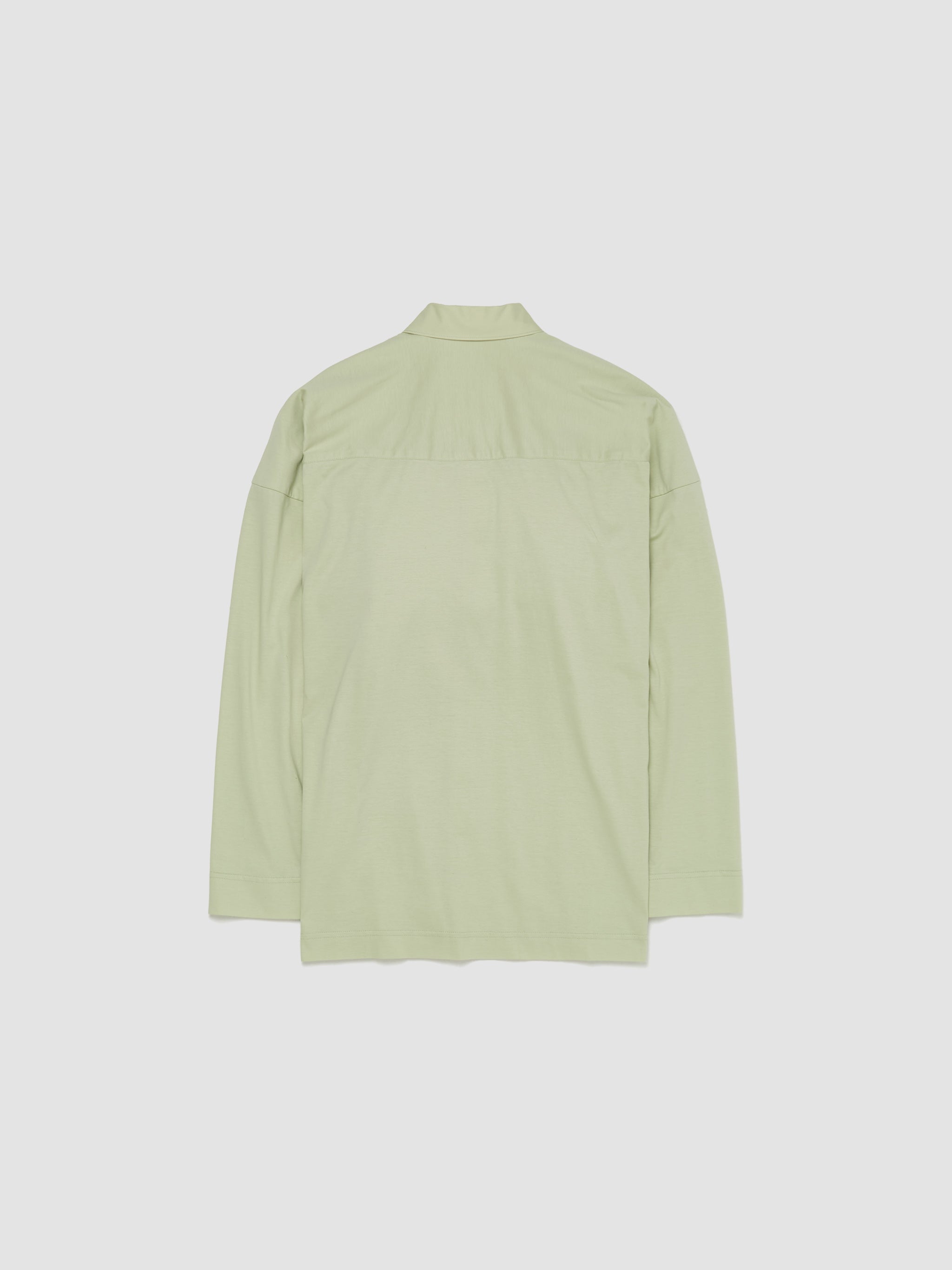 Pleated Popeline Shirt in Light Jade Green