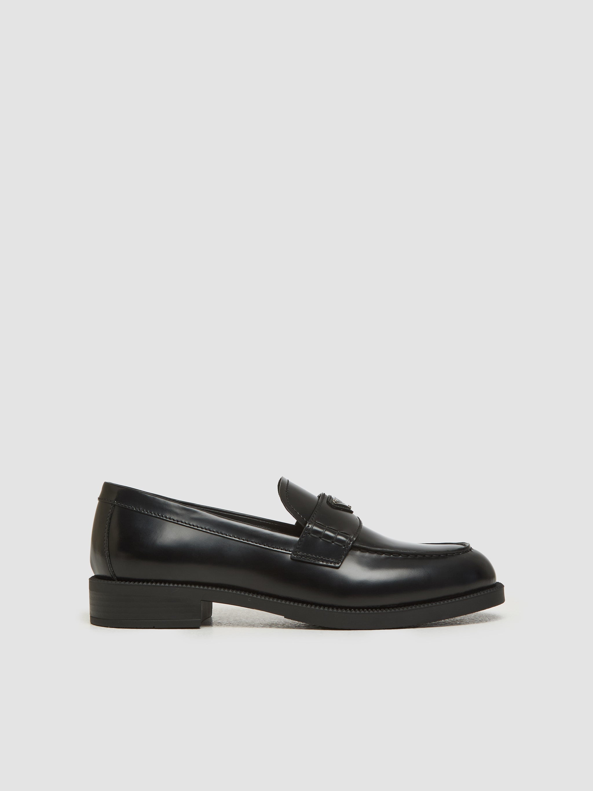 Prada Brushed Leather Loafers in Black 1D745N_055_F0002 – Voo
