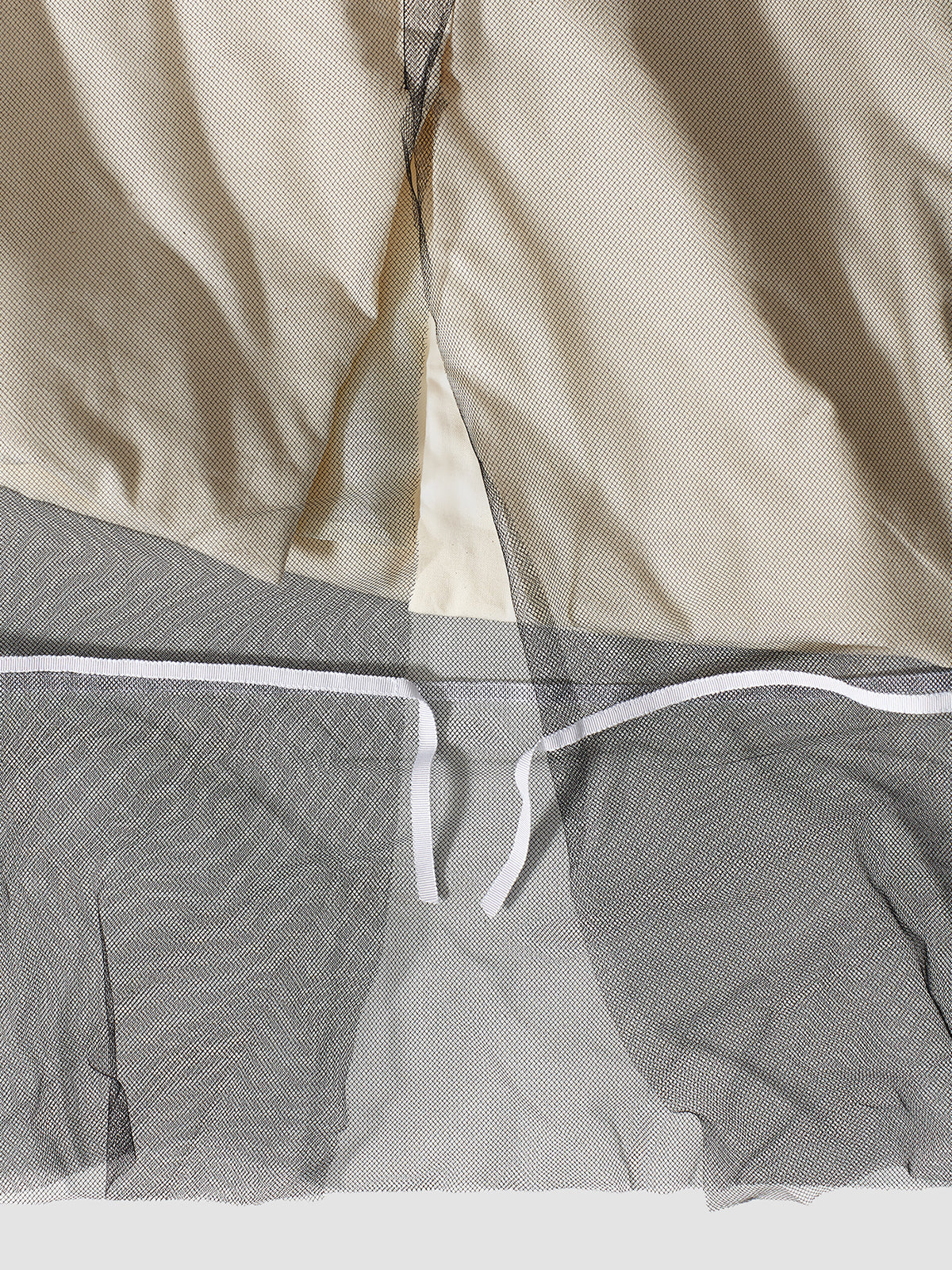 Mesh Layered Dress in Ecru