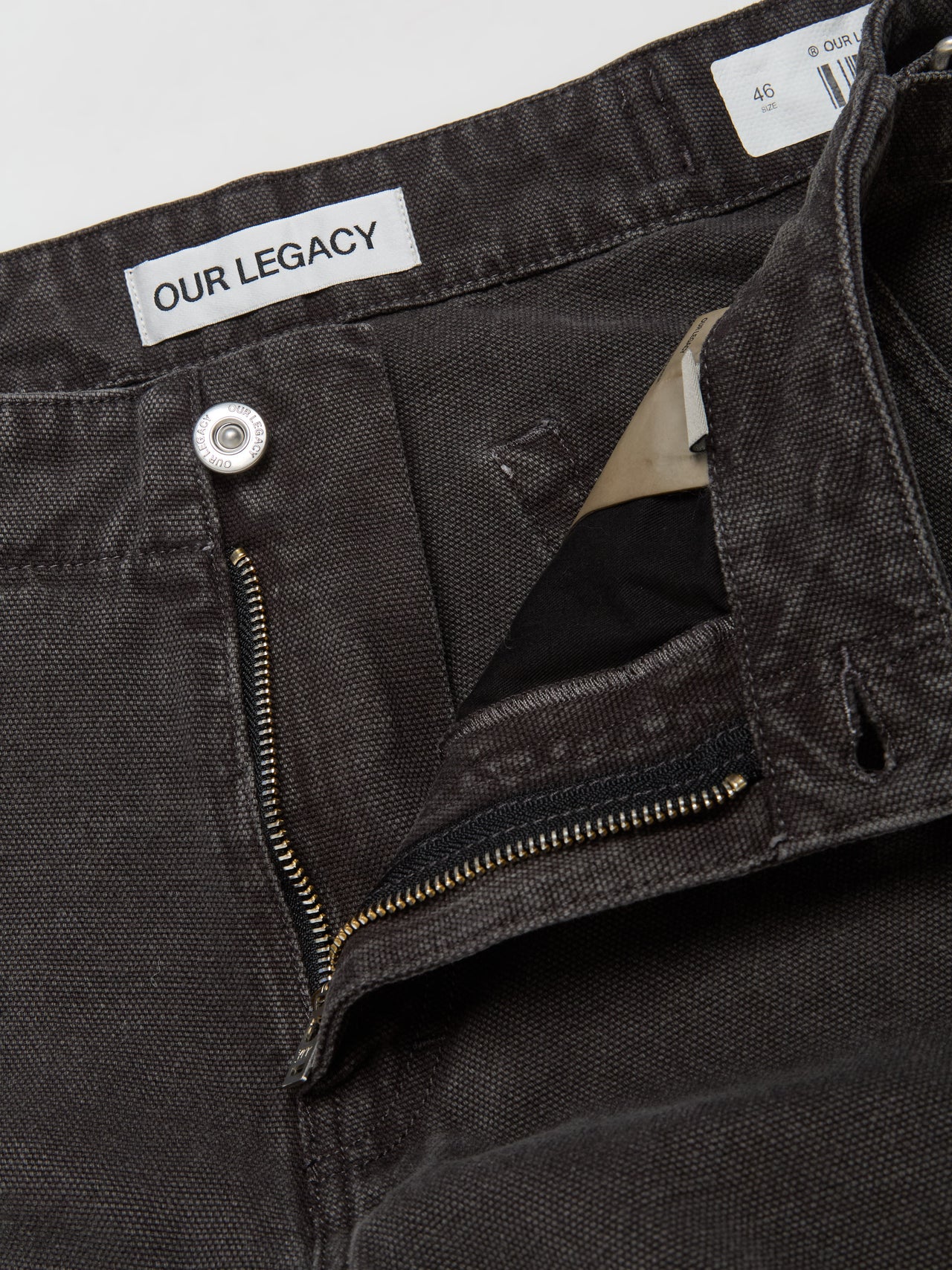 Trucker Reborn Canvas Trousers in Ash Black