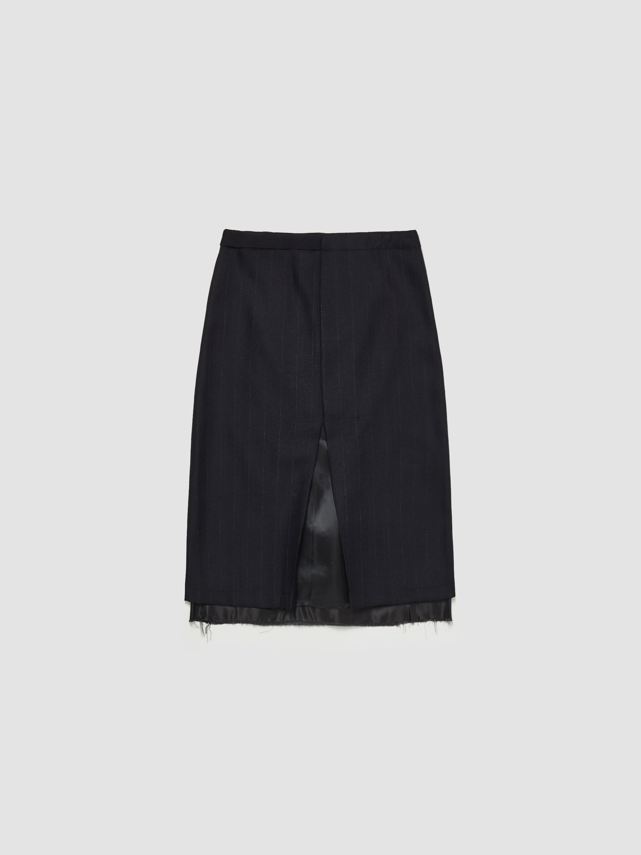 Clasp Skirt in Black Wool