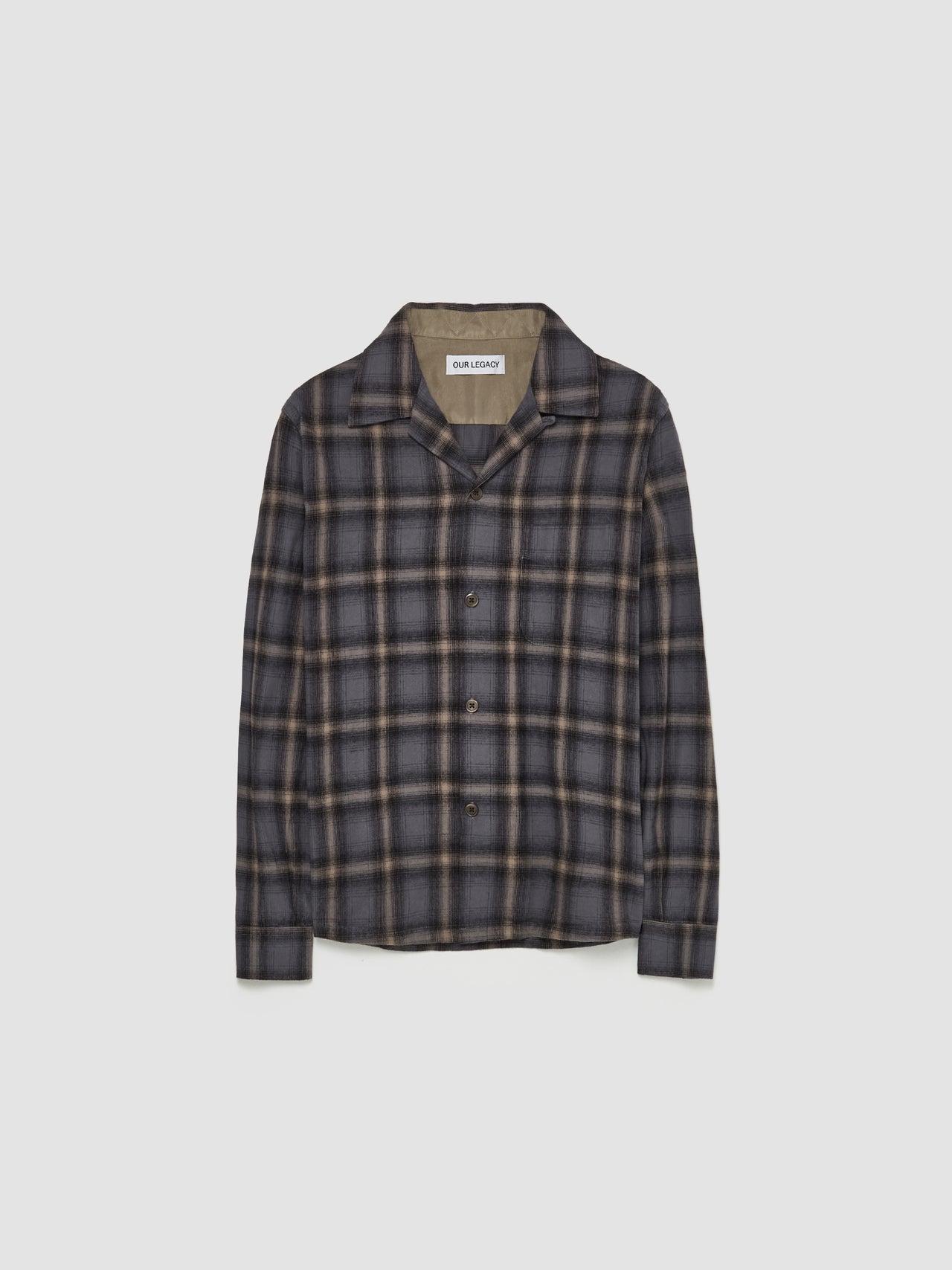 Heusen Hairy Flannel Shirt in Oyster Check