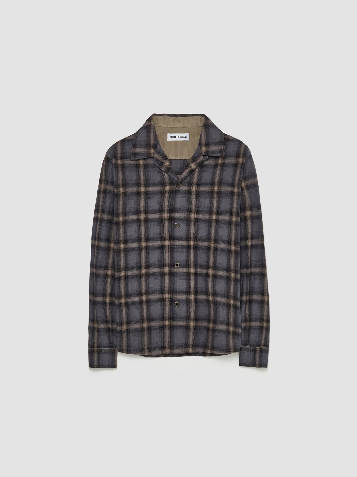 Heusen Hairy Flannel Shirt in Oyster Check