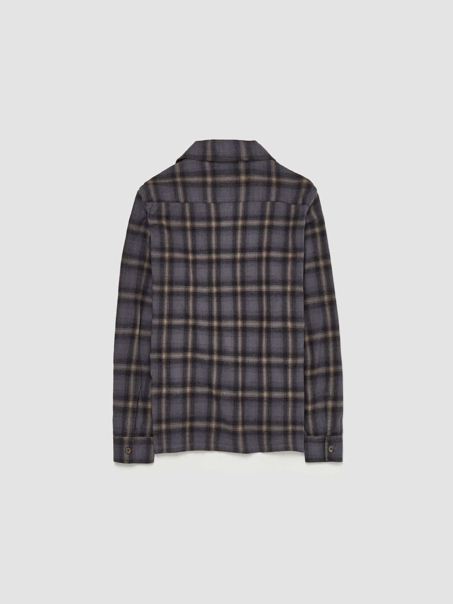 Heusen Hairy Flannel Shirt in Oyster Check